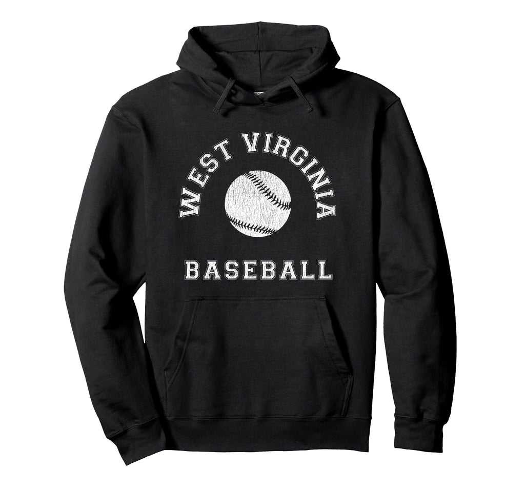 West Virginia Baseball Distressed Hoodie - Aesthetic Graphic Men Women - T-Shirt, Sweatshirt, Hoodie