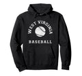 West Virginia Baseball Distressed Hoodie - Aesthetic Graphic Men Women - T-Shirt, Sweatshirt, Hoodie