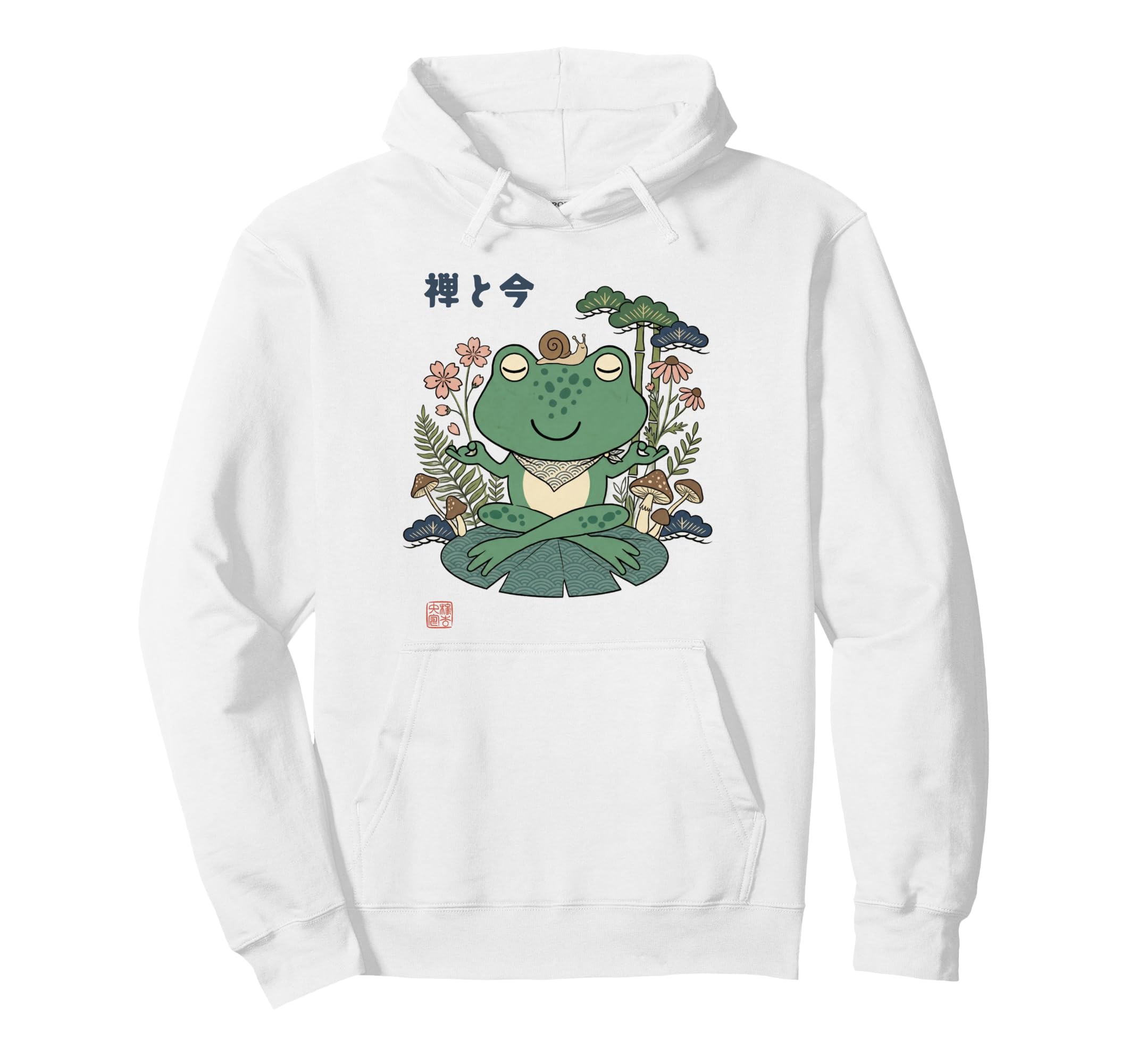 Kawaii Japanese Frog Meditation Zen Hoodie - Fun Novelty Design Unisex - T-Shirt, Sweatshirt, Hoodie