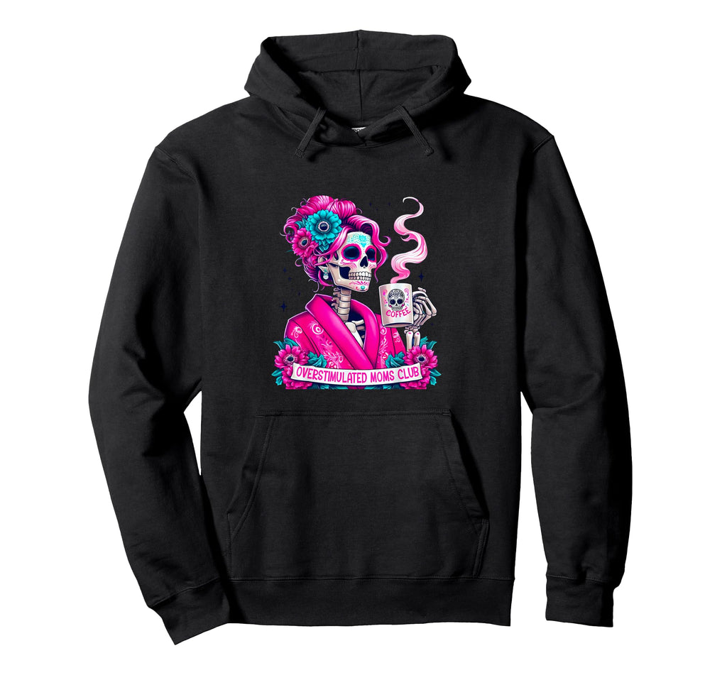 Overstimulated Moms Club Neurodivergent Hoodie - Minimalist Print Unisex - T-Shirt, Sweatshirt, Hoodie