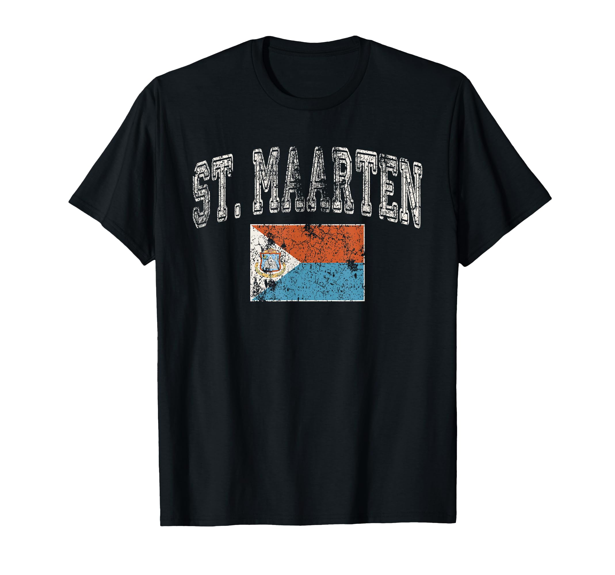 Faded St Maarten Flag T-Shirt - Custom Art Print for Adults - T-Shirt, Sweatshirt, Hoodie