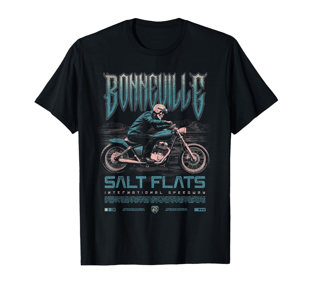 Bonneville Salt Flats Motorcycle T-Shirt - Custom Art Print Men Women - T-Shirt, Sweatshirt, Hoodie
