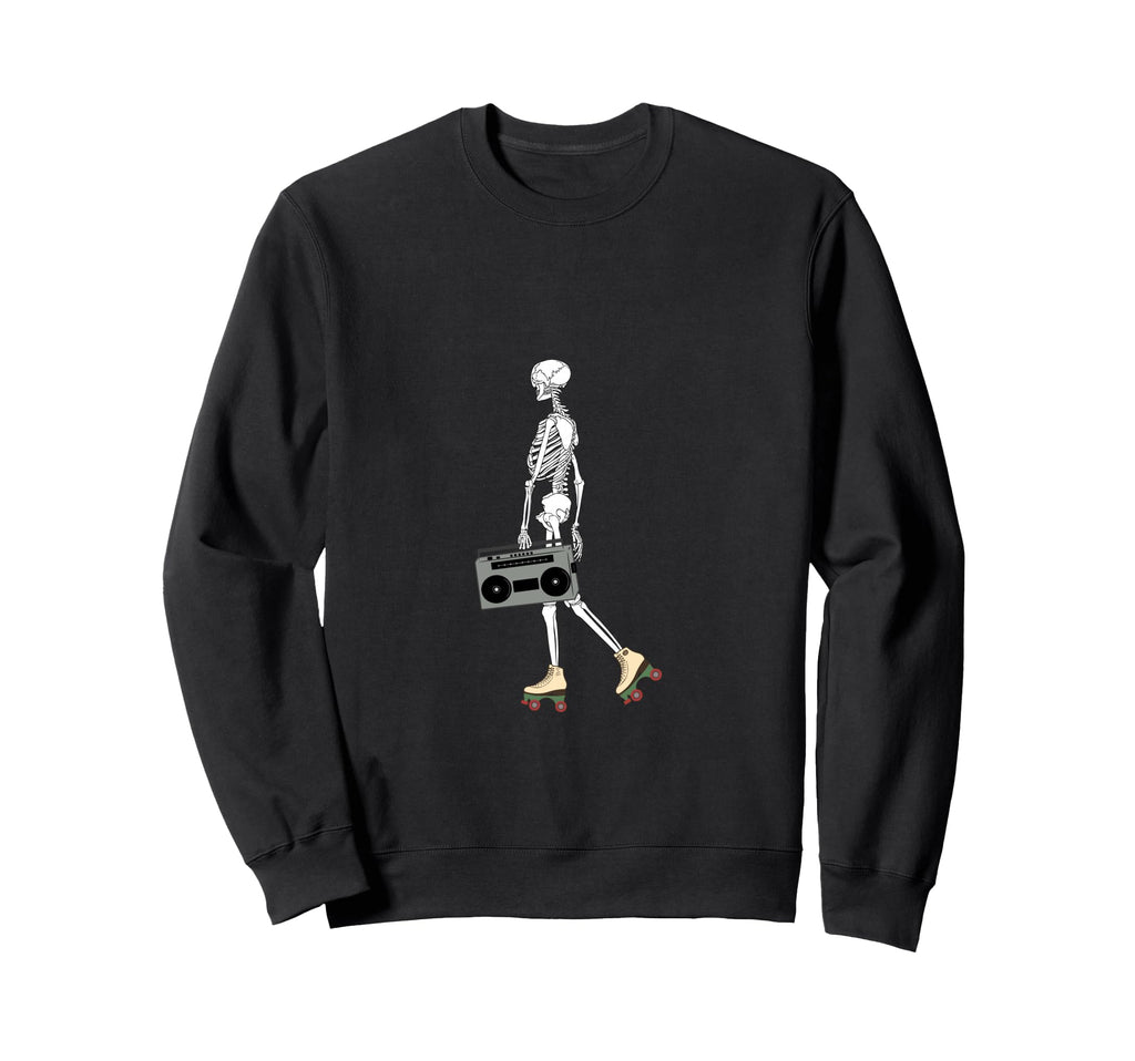 Roller Skating Halloween Skeleton Sweatshirt - Fun Novelty Design Unisex - T-Shirt, Sweatshirt, Hoodie