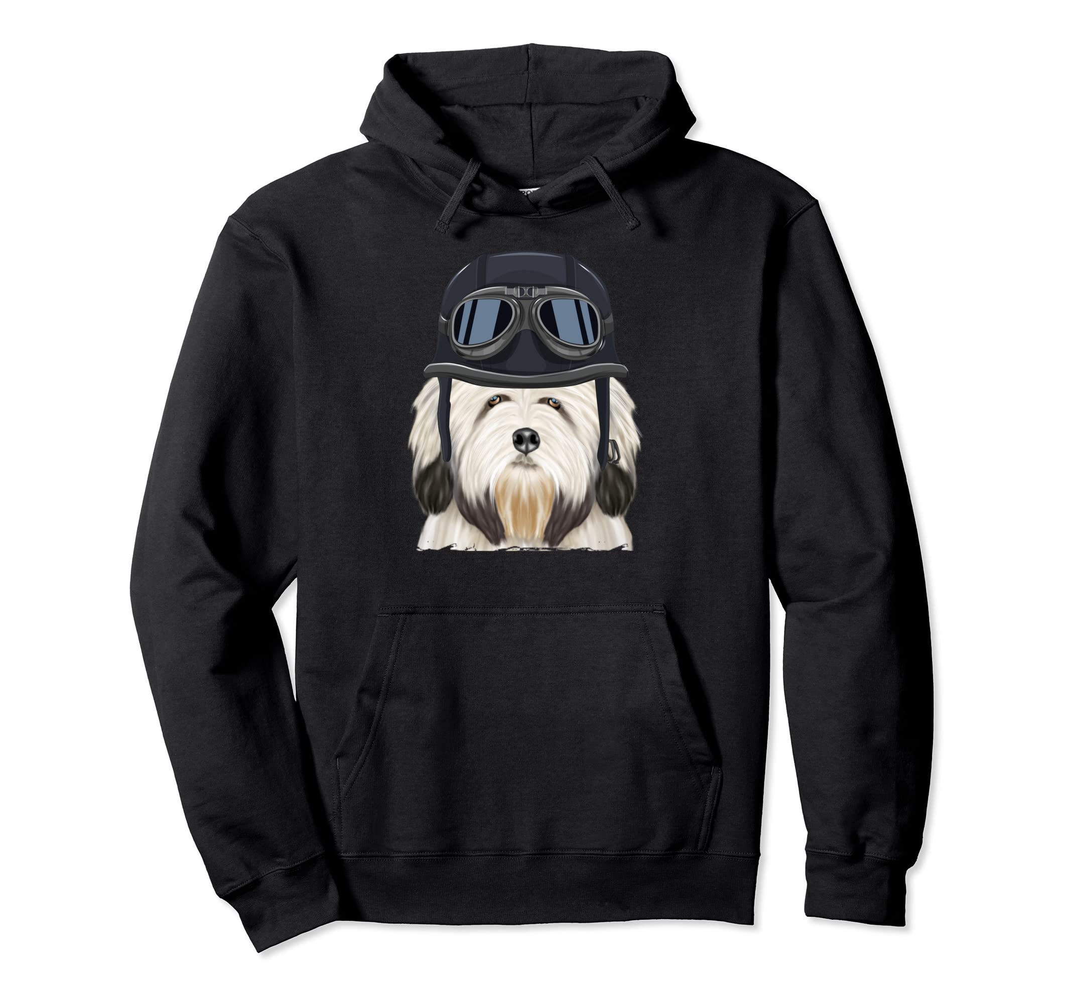 Funny Motorcycle Helmet Lowchen Hoodie - Casual Everyday Wear Unisex - T-Shirt, Sweatshirt, Hoodie