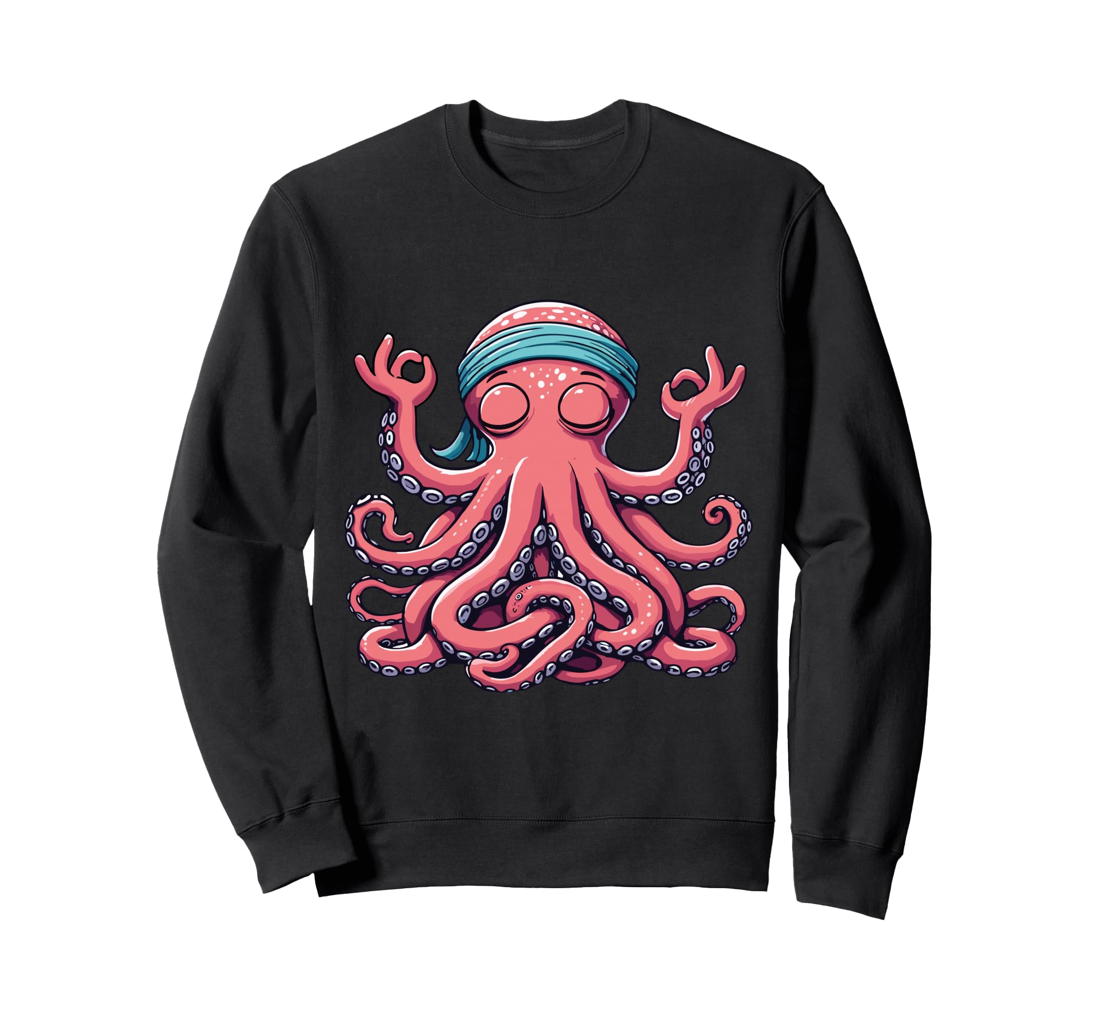 Meditation Octopus Yoga Pose Sweatshirt - Minimalist Print for Adults - T-Shirt, Sweatshirt, Hoodie