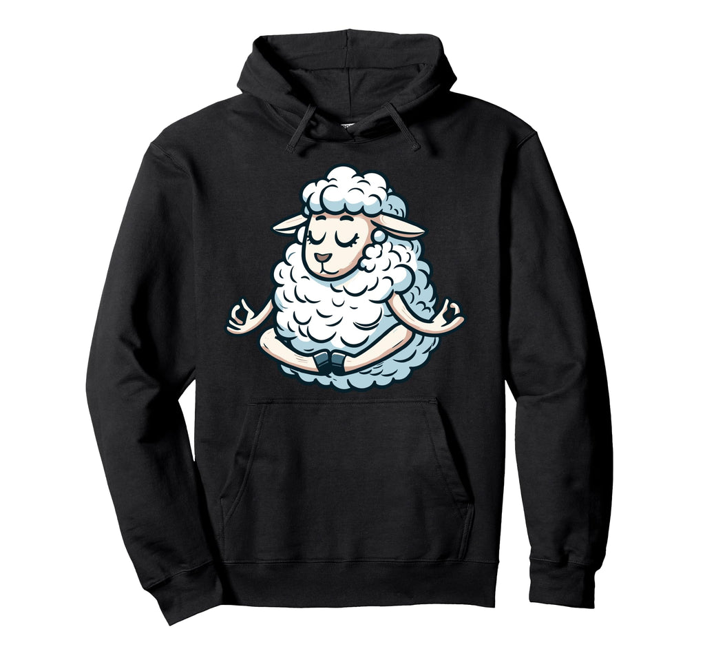 Meditation Sheep Yoga Pose Relaxing Hoodie - Unique Graphic Men Women - T-Shirt, Sweatshirt, Hoodie