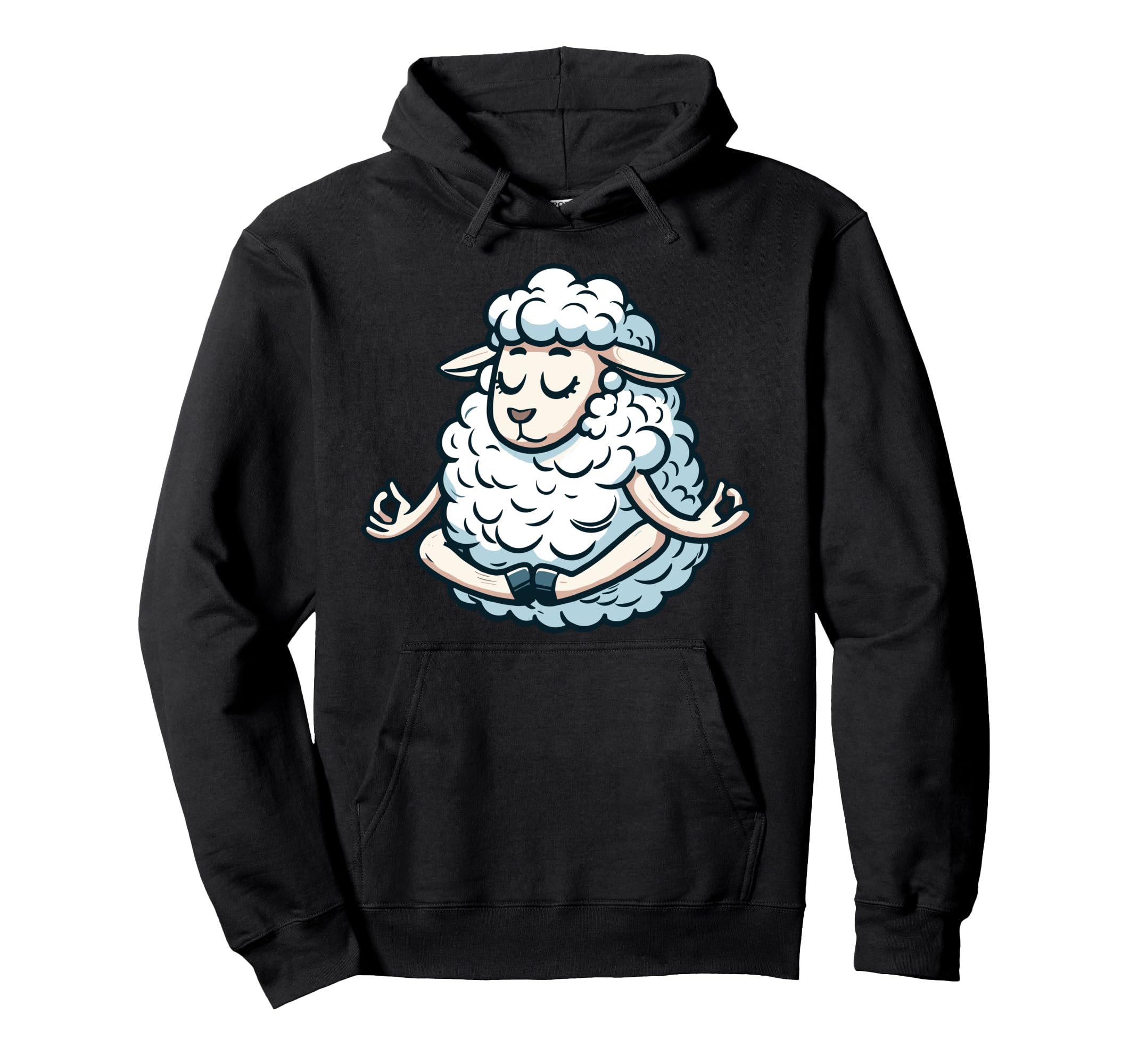 Meditation Sheep Yoga Pose Relaxing Hoodie - Unique Graphic Men Women - T-Shirt, Sweatshirt, Hoodie