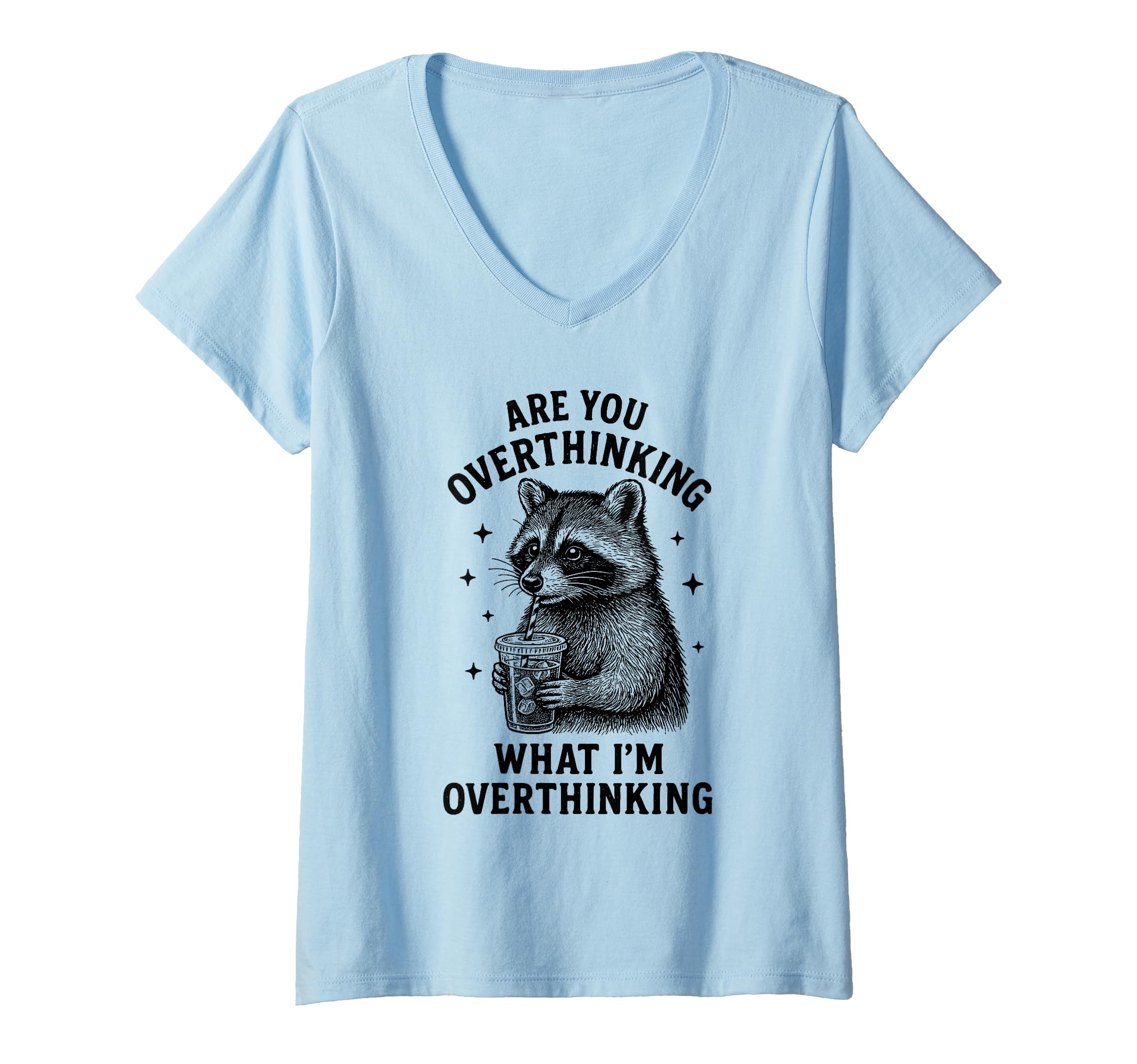 Womens Funny Raccoon Coffee T-Shirt - Trendy Graphic for Adults - T-Shirt, Sweatshirt, Hoodie