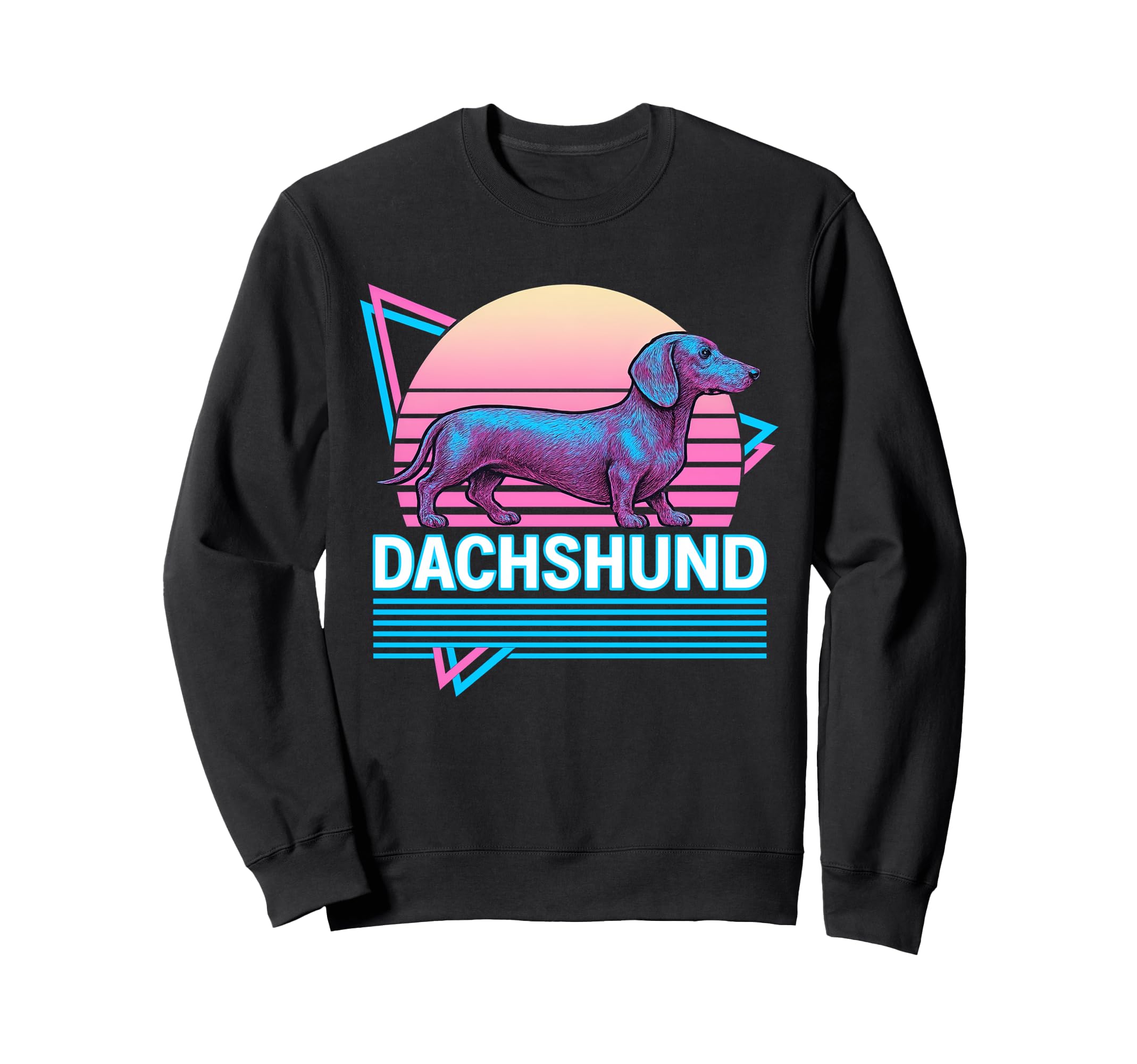 Dachshund Synthwave Aesthetic Dog Sweatshirt - Minimalist Print Unisex - T-Shirt, Sweatshirt, Hoodie