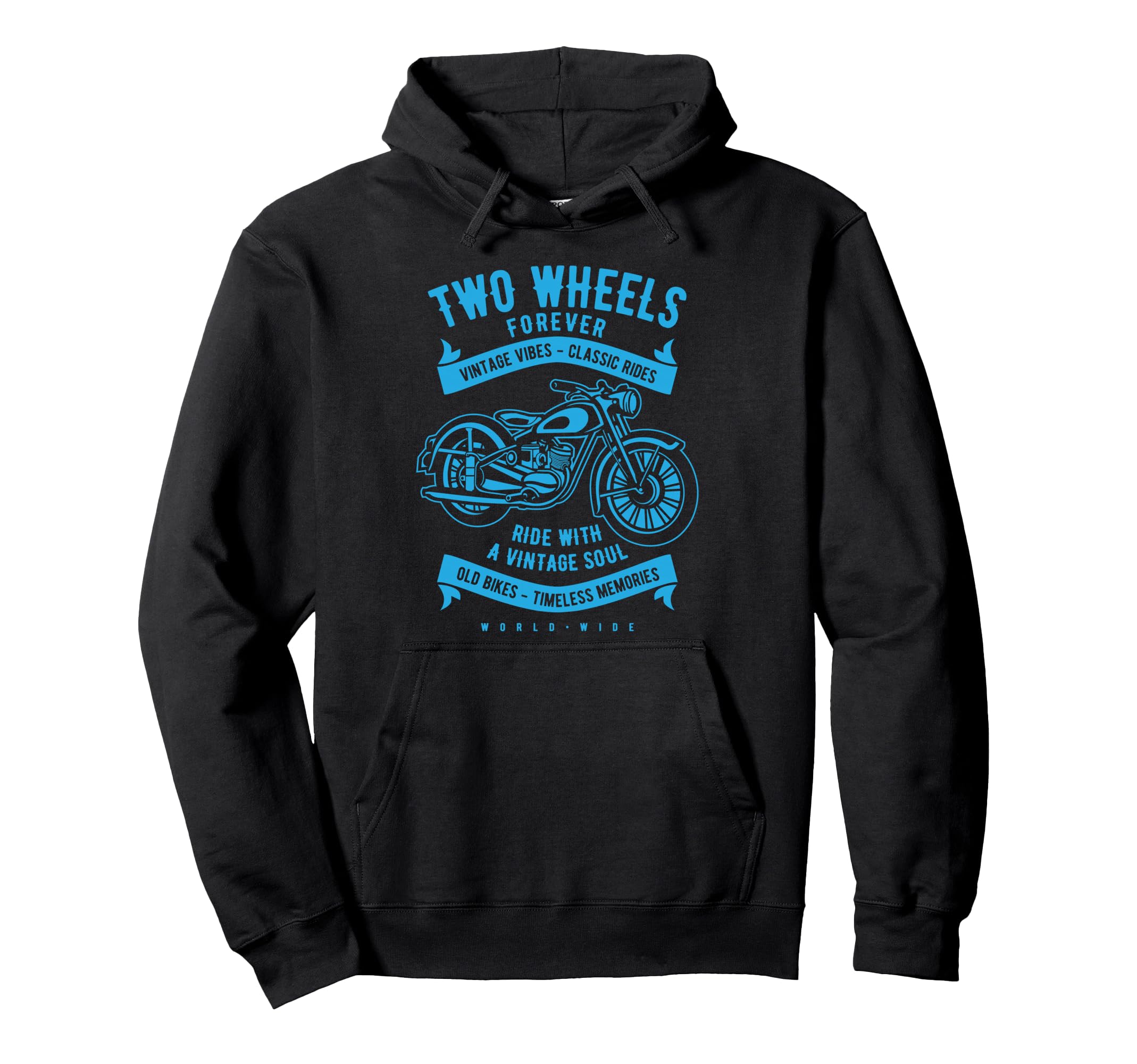 Two Wheels Forever Motorcycle Hoodie - Custom Art Print for Adults - T-Shirt, Sweatshirt, Hoodie
