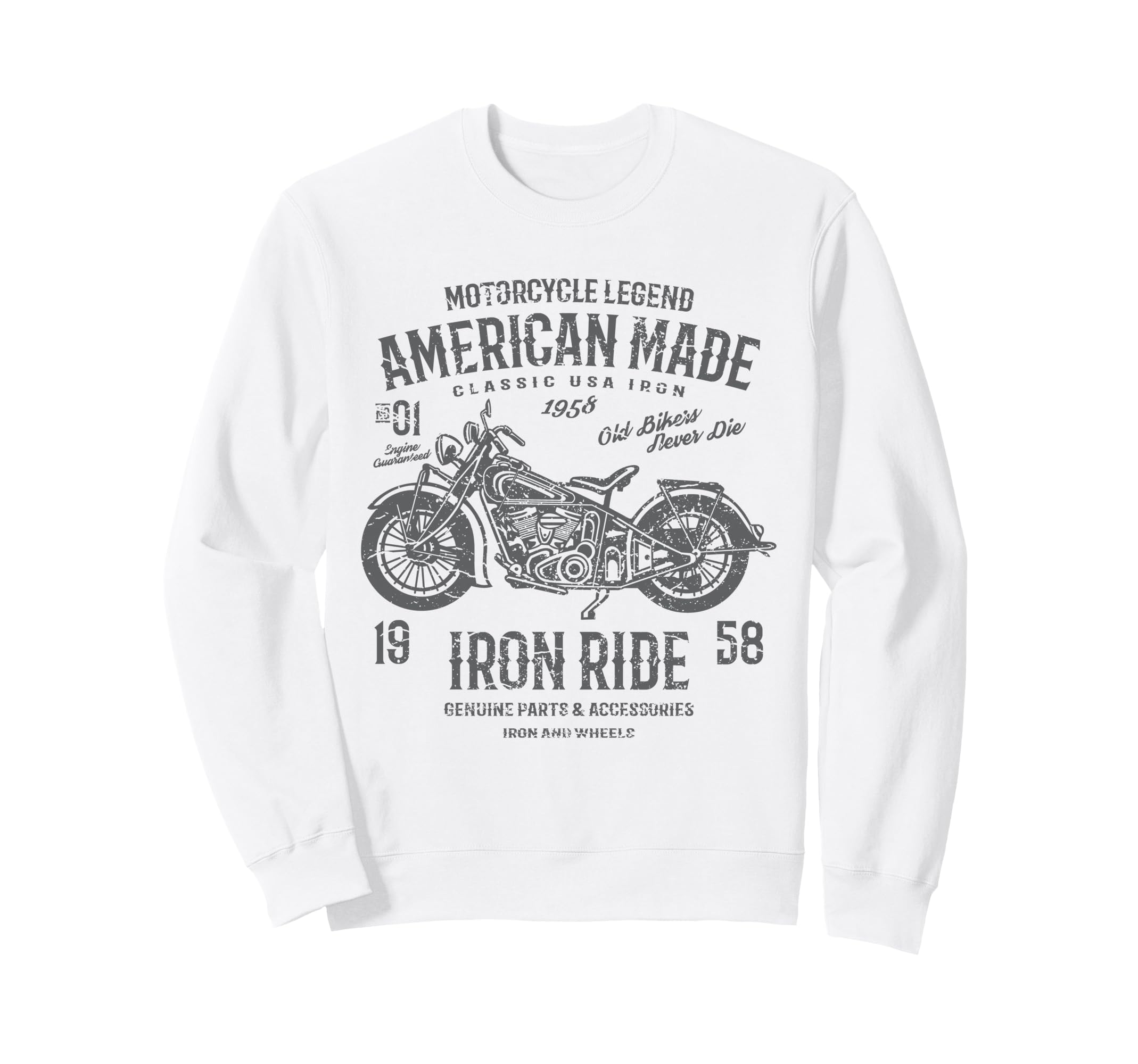 American Motorcycle Distressed Sweatshirt - Streetwear Style Men Women - T-Shirt, Sweatshirt, Hoodie
