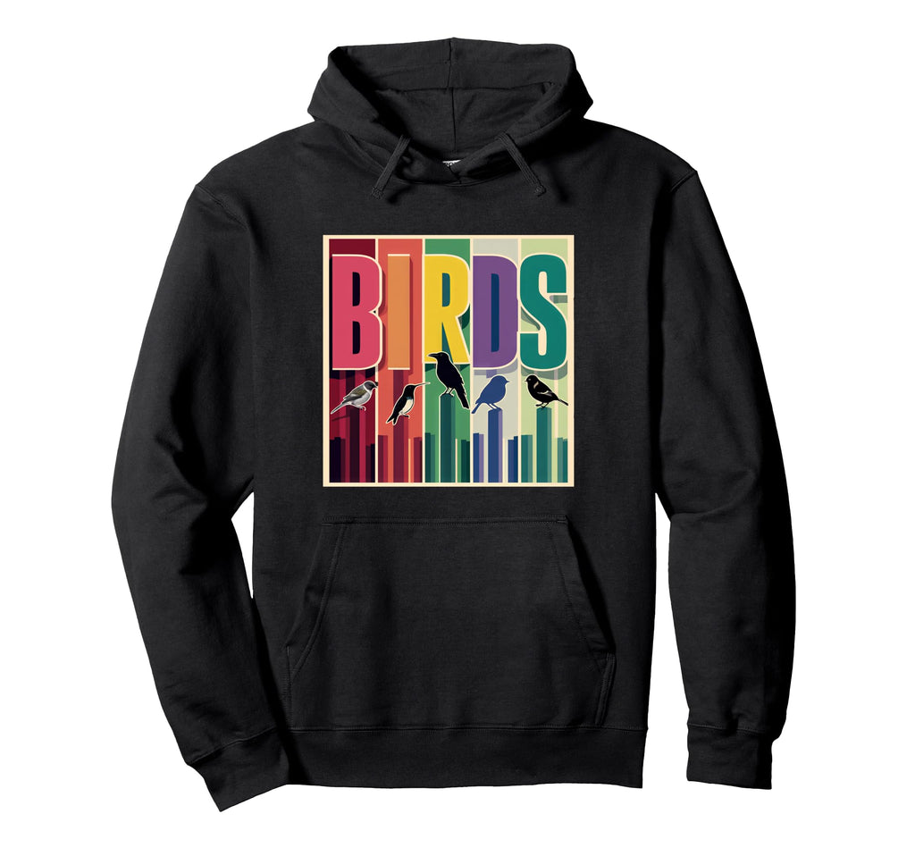 Birds Typography Bird Silhouettes Hoodie - Trendy Graphic Men Women - T-Shirt, Sweatshirt, Hoodie