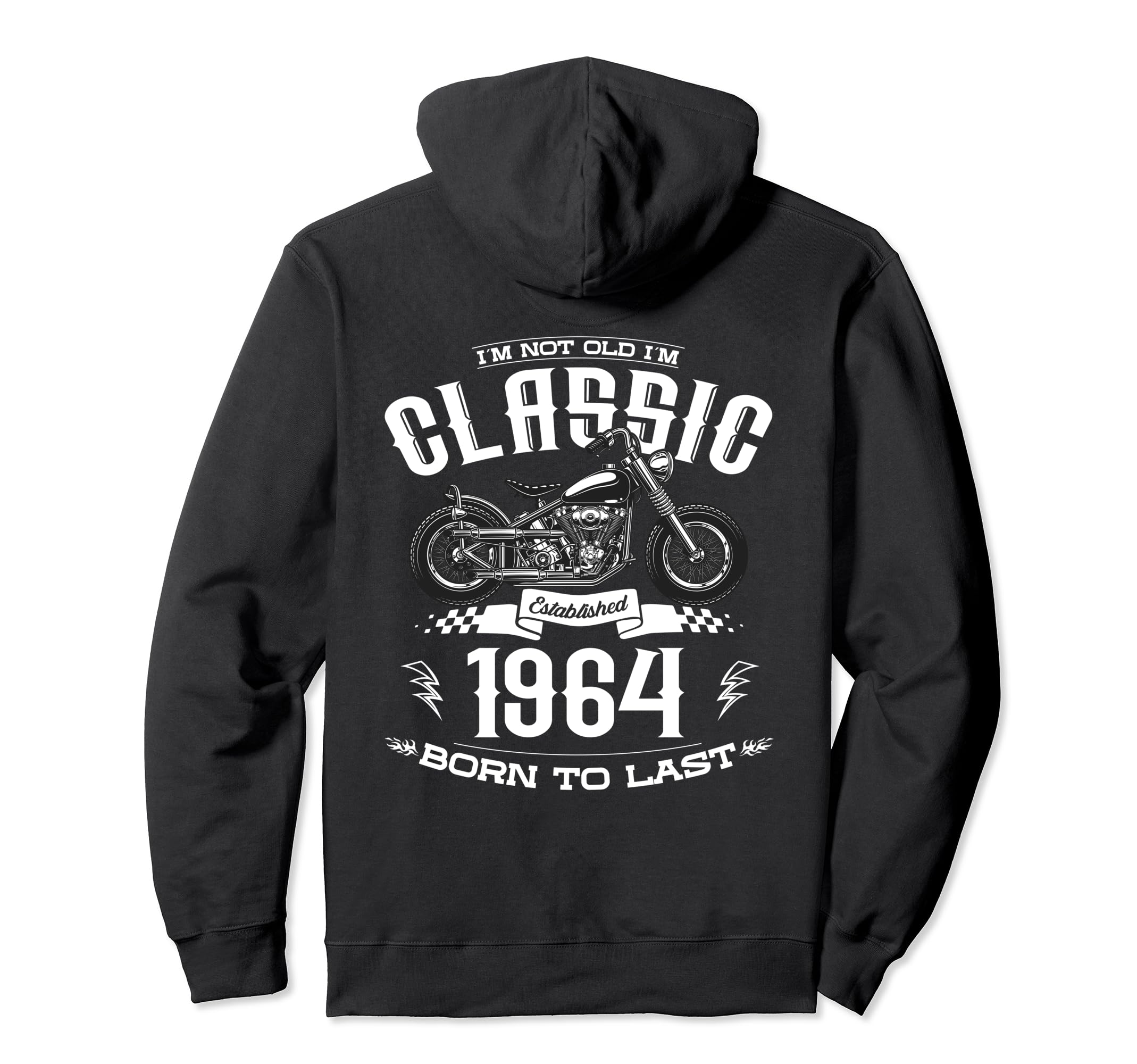 60Th Birthday Motorcycle Hoodie - Fun Novelty Design for Adults - T-Shirt, Sweatshirt, Hoodie