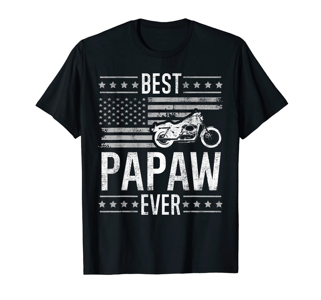 Best Papaw Ever Motorcycle American Flag T-Shirt - Custom Art Print Unisex - T-Shirt, Sweatshirt, Hoodie