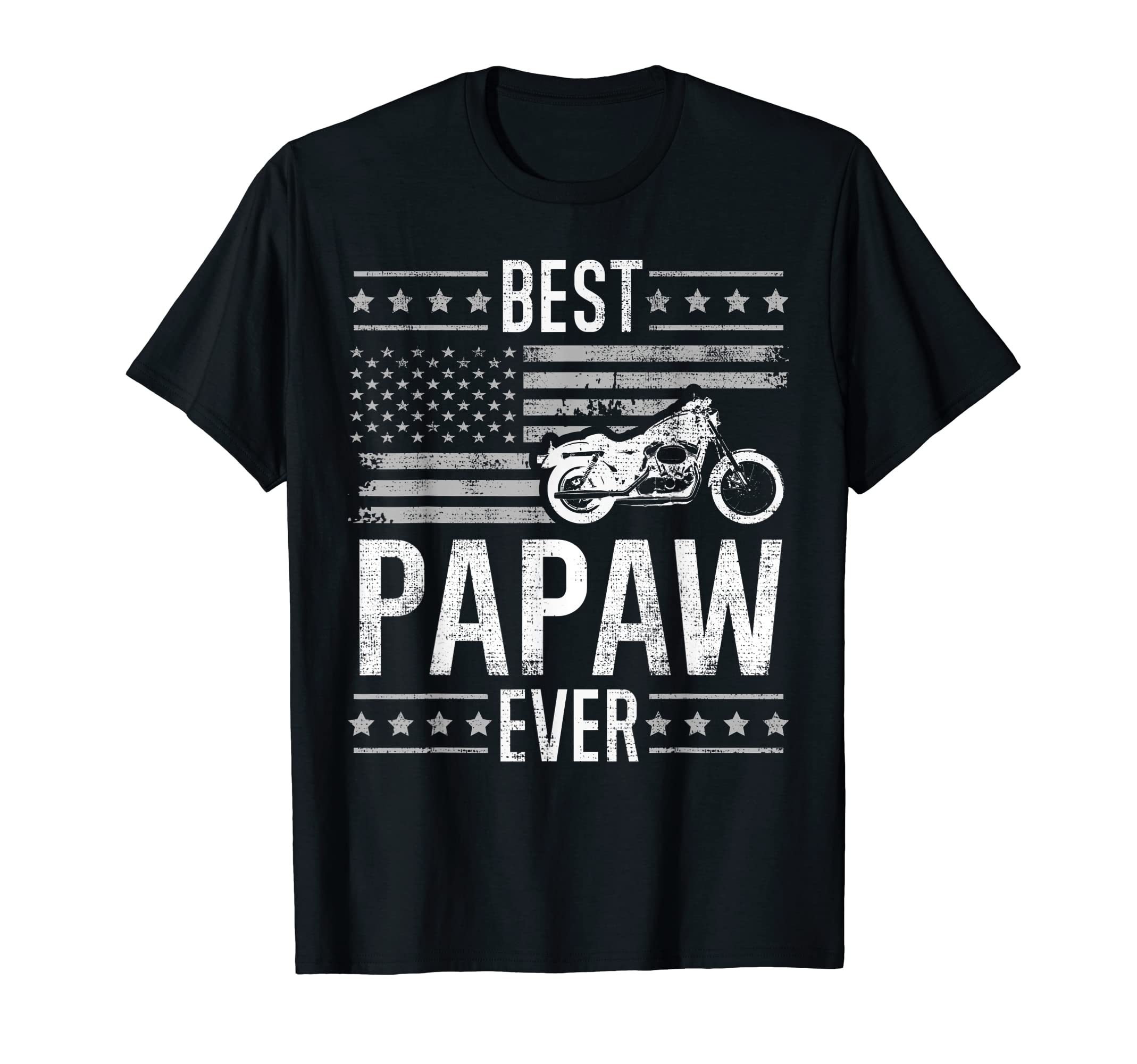 Best Papaw Ever Motorcycle American Flag T-Shirt - Custom Art Print Unisex - T-Shirt, Sweatshirt, Hoodie