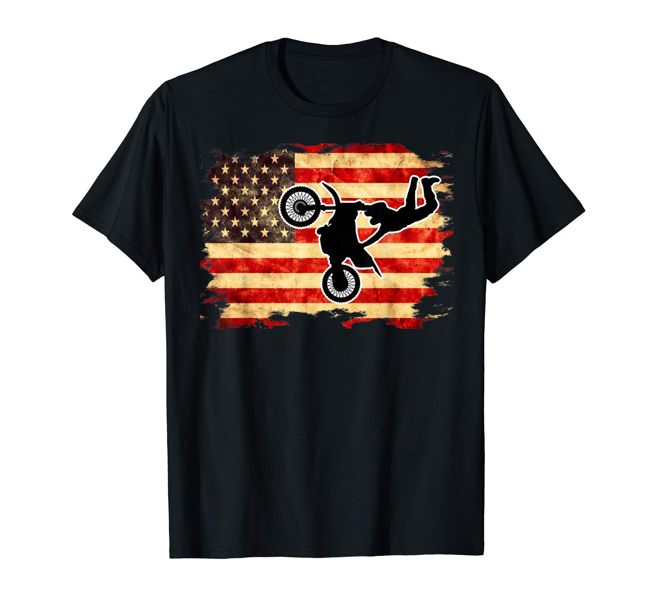 Motorcycle Usa American Flag T-Shirt - Casual Everyday Wear Men Women - T-Shirt, Sweatshirt, Hoodie