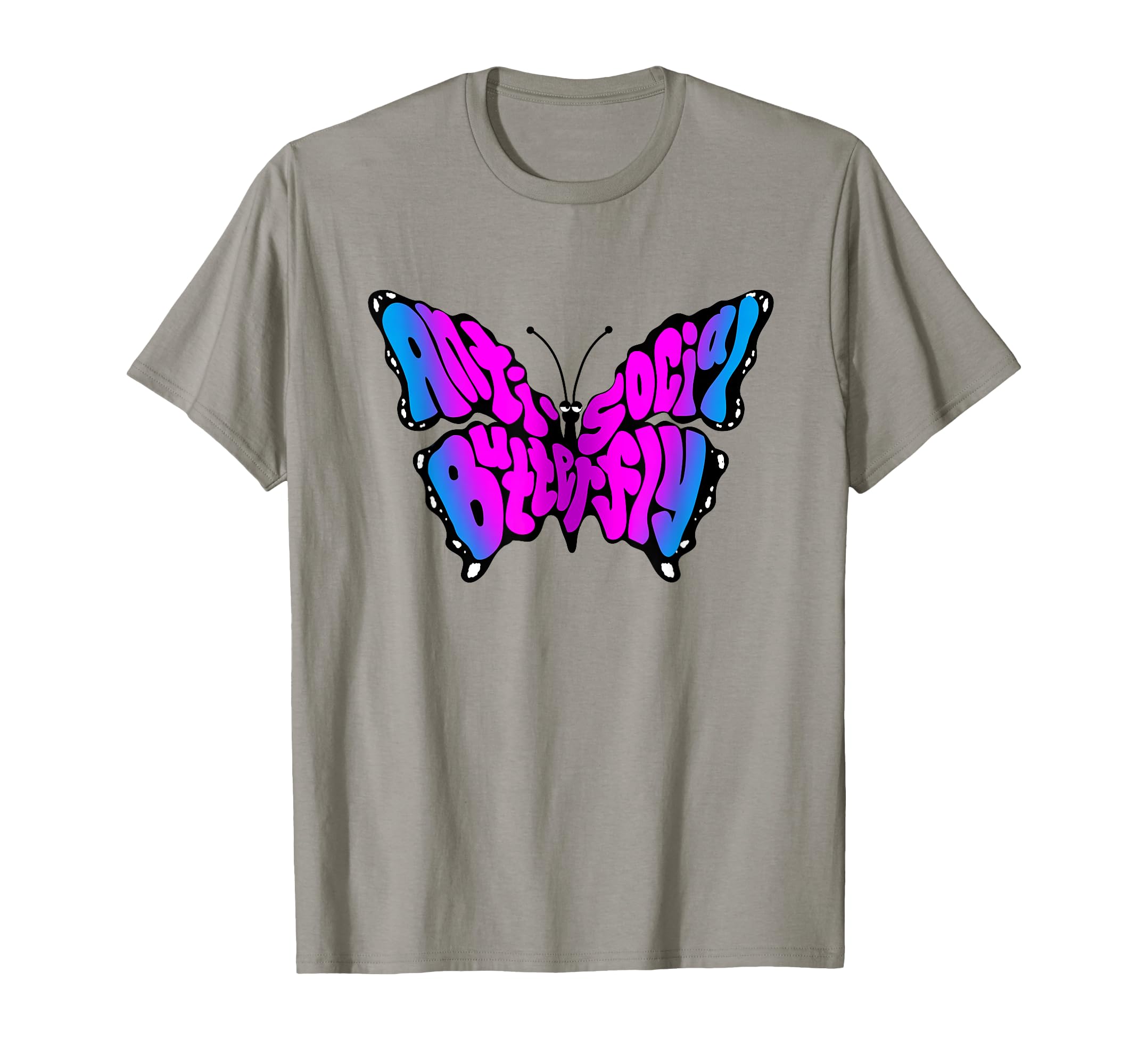 Anti Social Butterfly Beautiful T-Shirt - Custom Art Print Men Women - T-Shirt, Sweatshirt, Hoodie