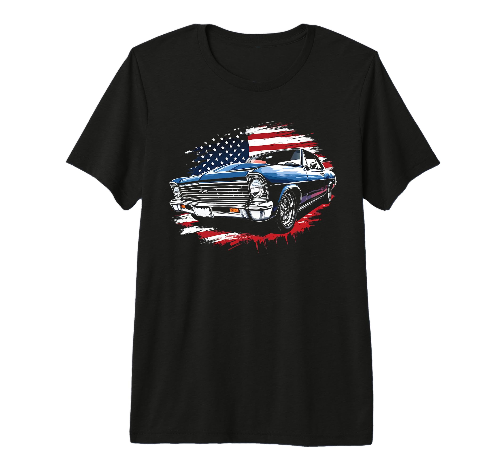 1966 1967 Nova Ss American Flag T-Shirt - Minimalist Print Men Women - T-Shirt, Sweatshirt, Hoodie