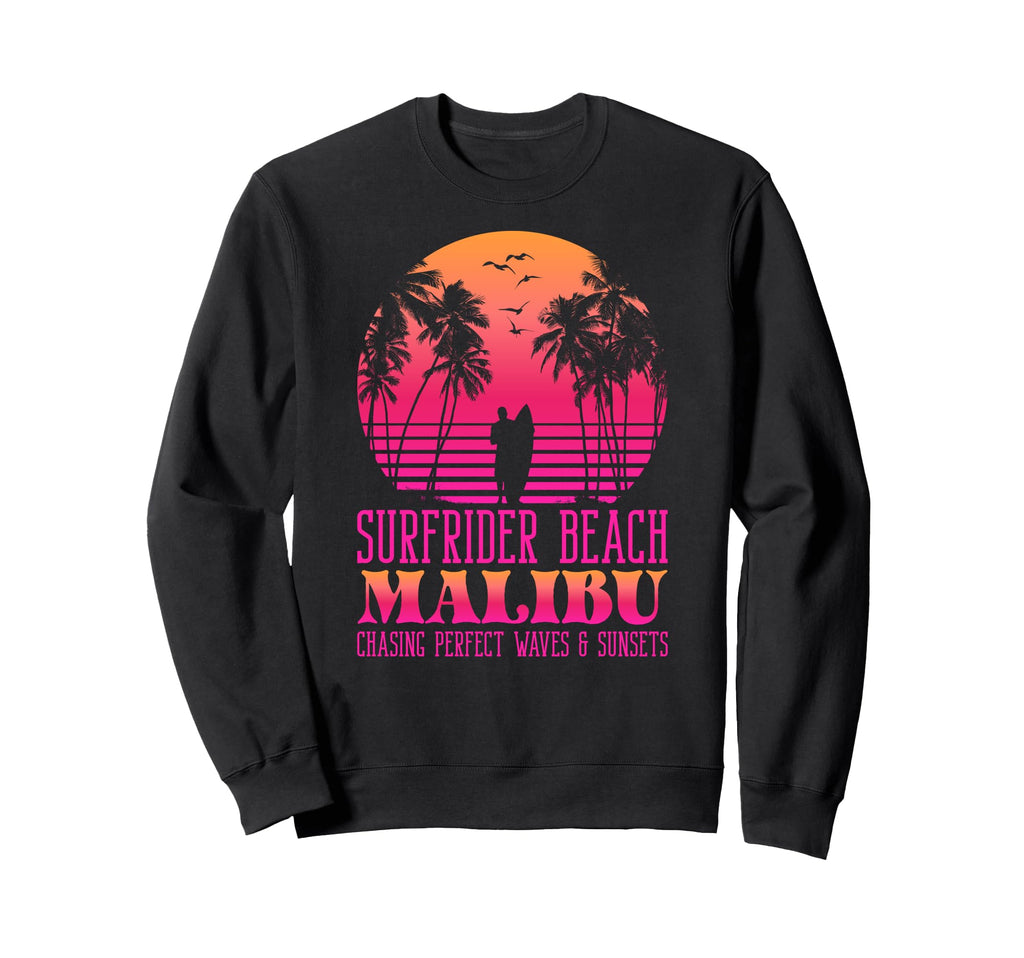Waves Sunsets Surfrider Beach Malibu Sweatshirt - Graphic Print for Adults - T-Shirt, Sweatshirt, Hoodie