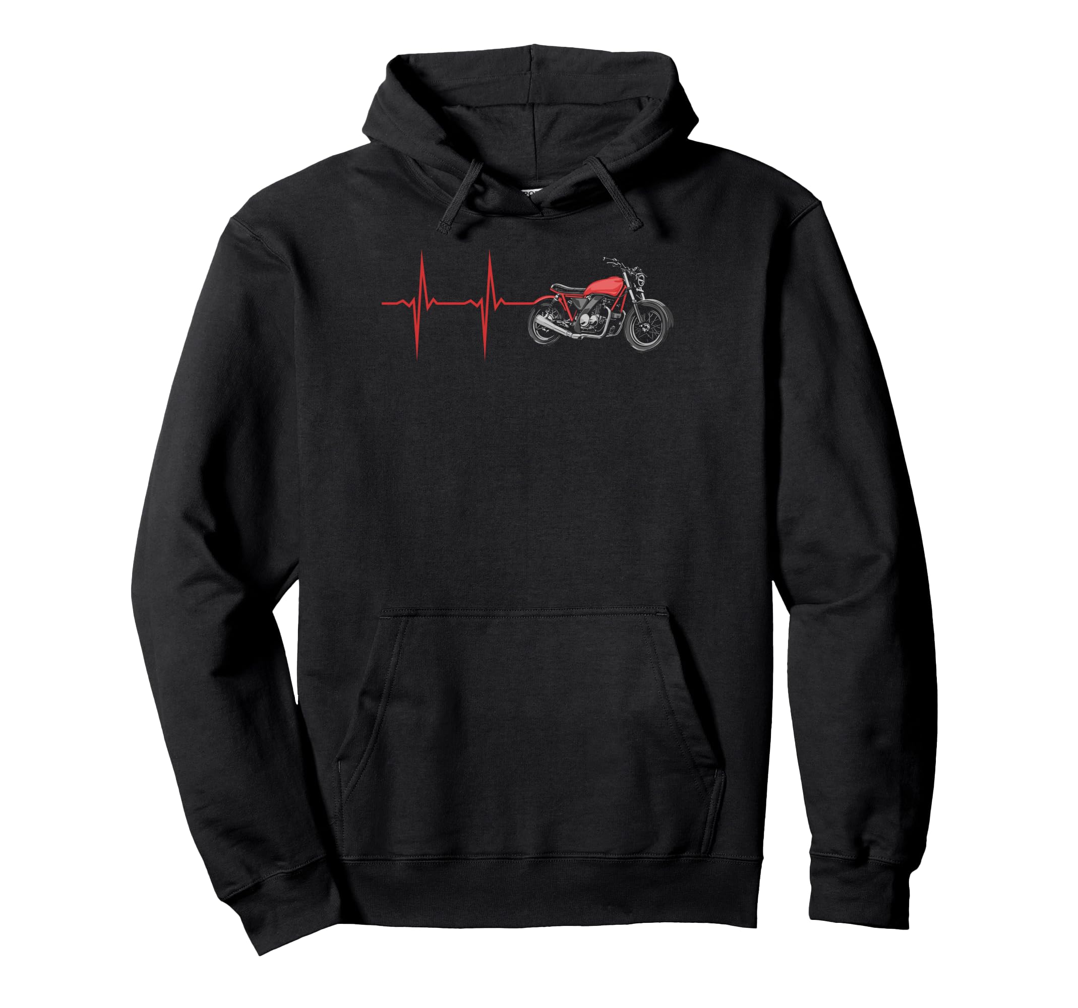 Heartbeat Motorcycle Enthusiast Hoodie - Novelty Apparel Unisex - T-Shirt, Sweatshirt, Hoodie