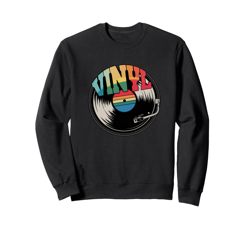 80S 90S Vinyl Record Player Sweatshirt - Casual Everyday Wear Unisex - T-Shirt, Sweatshirt, Hoodie