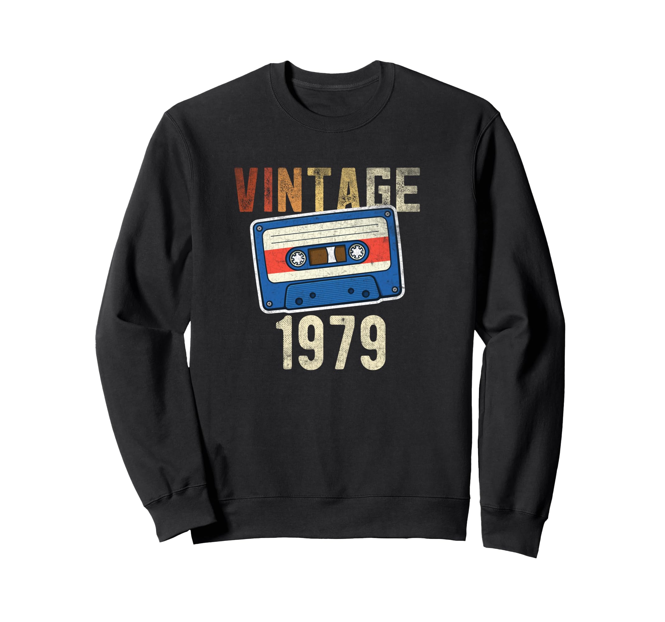Music Cassette 1979 42Nd Birthday Sweatshirt - Trendy Graphic for Adults - T-Shirt, Sweatshirt, Hoodie