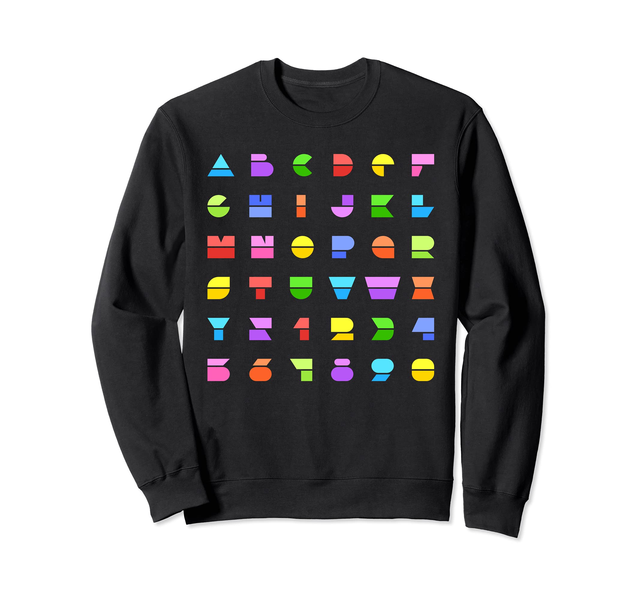 Abc Alphabet Colorful Stylish Deco Sweatshirt - Novelty Apparel Men Women - T-Shirt, Sweatshirt, Hoodie