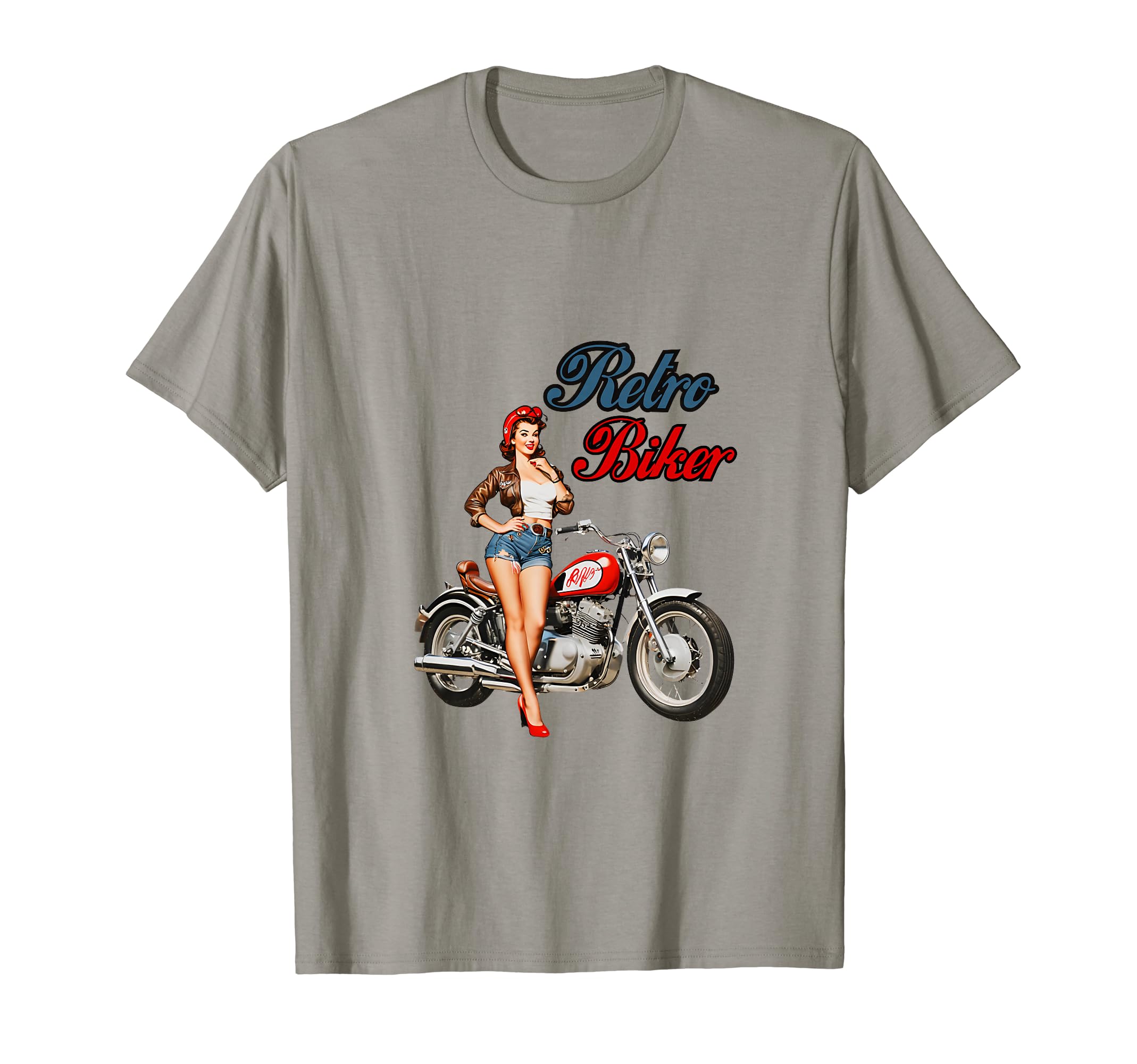 Biker Motorcycle Pin Up T-Shirt - Minimalist Print for Adults - T-Shirt, Sweatshirt, Hoodie