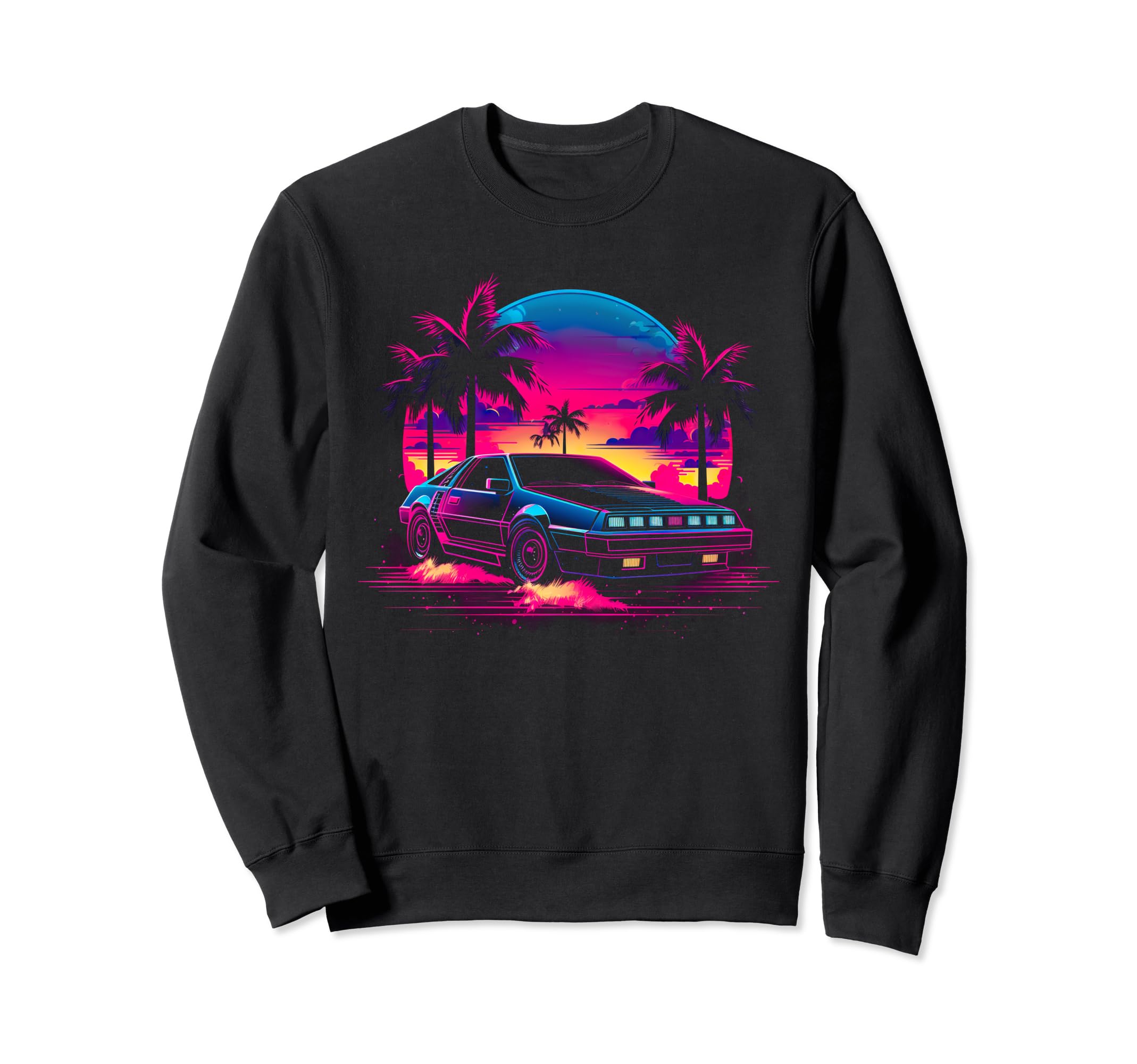 80S Synthwave Sports Car Sweatshirt - Custom Art Print for Adults - T-Shirt, Sweatshirt, Hoodie