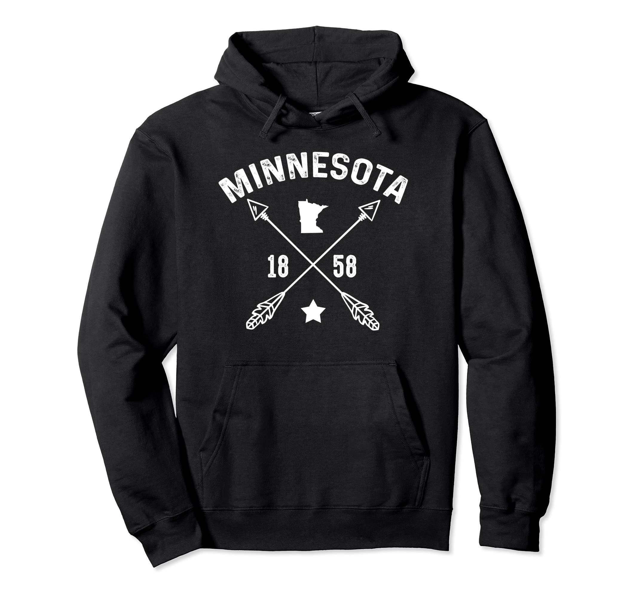 Minnesota Distressed Home State Map Hoodie - Custom Art Print for Adults - T-Shirt, Sweatshirt, Hoodie