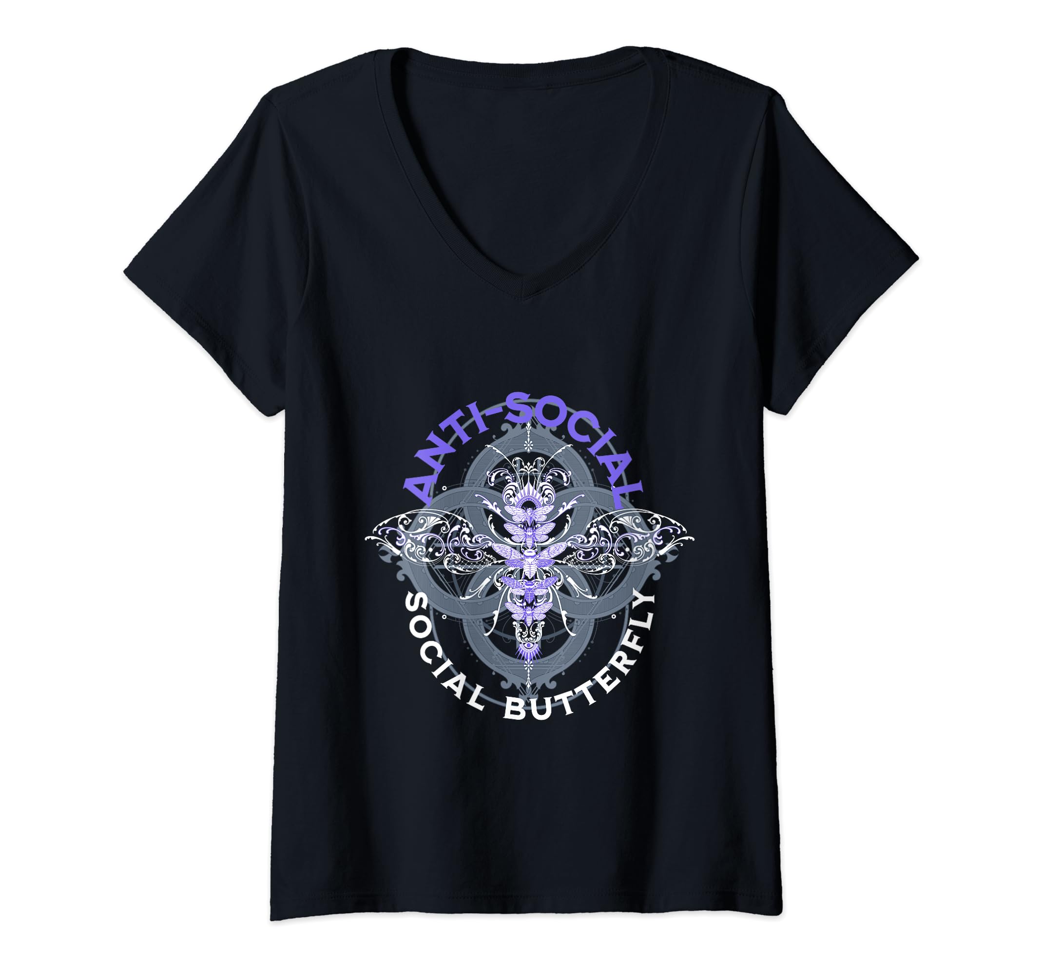 Womens Anti Social Social Butterfly Moth T-Shirt - Streetwear Style Unisex - T-Shirt, Sweatshirt, Hoodie