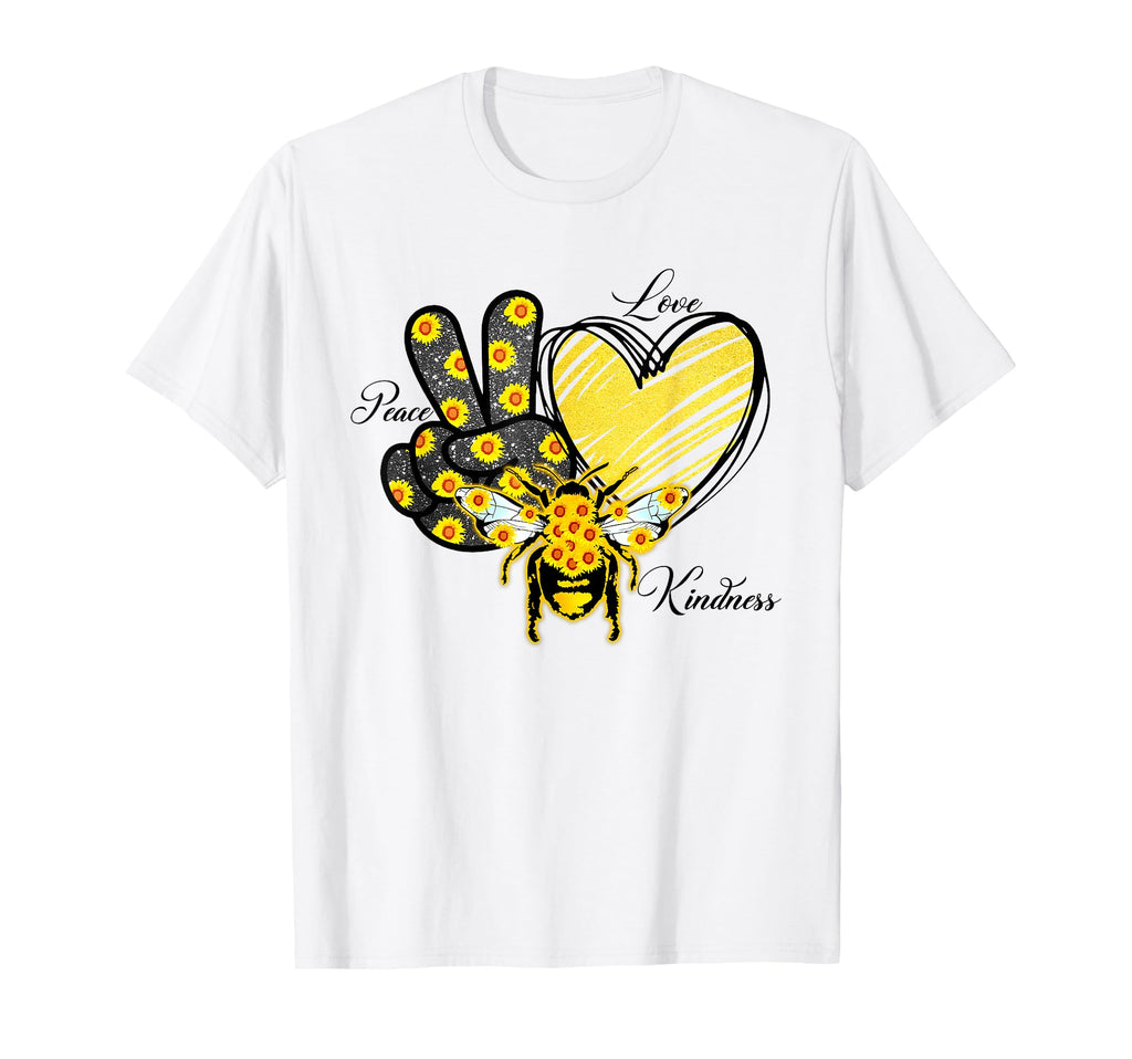 Peace Love Kind Kindness Sunflower T-Shirt - Casual Everyday Wear Unisex - T-Shirt, Sweatshirt, Hoodie