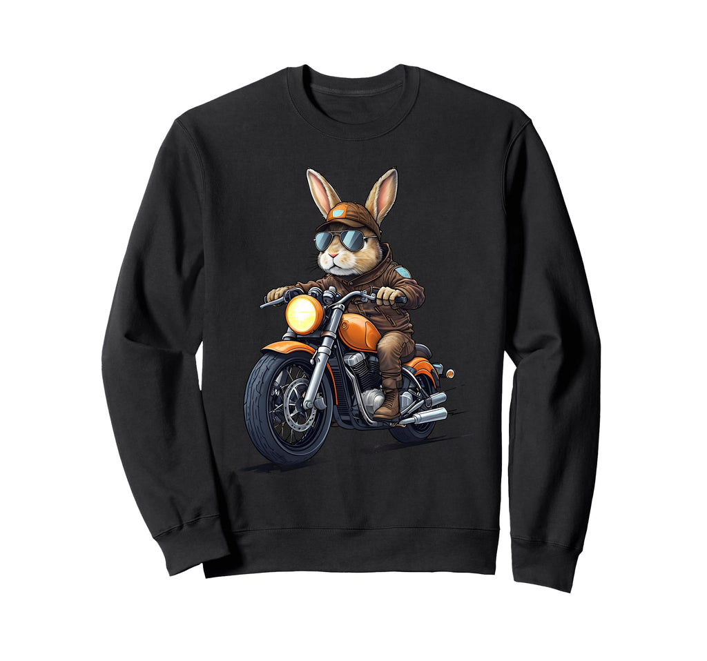 Easter Day Motorbike Bunny Rabbits Sweatshirt - Custom Art Print Men Women - T-Shirt, Sweatshirt, Hoodie