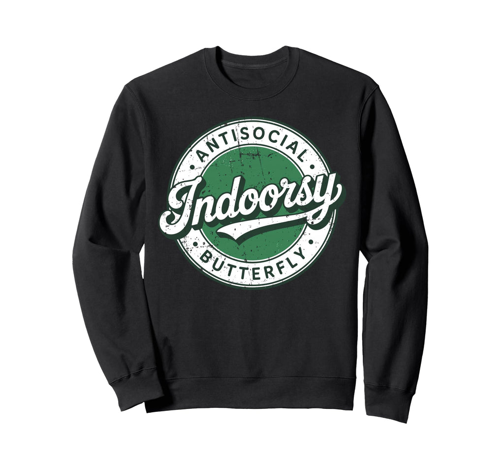 Indoorsy Antisocial Butterfly Sweatshirt - Fun Novelty Design Unisex - T-Shirt, Sweatshirt, Hoodie