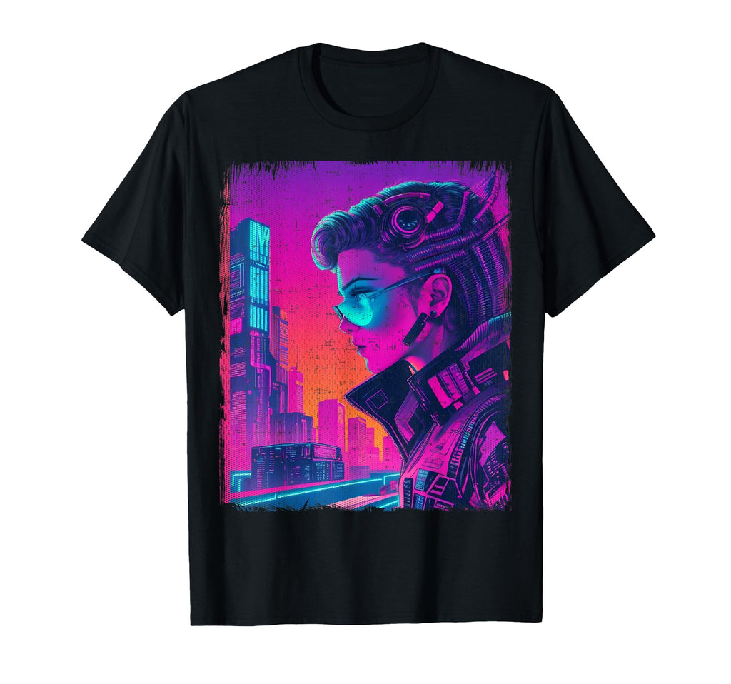Cyberpunk And City Vaporwave 80S T-Shirt - Casual Everyday Wear for Adults - T-Shirt, Sweatshirt, Hoodie