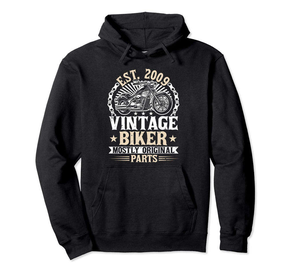 Motorcycle Biker Birthday Born 2009 2009 Hoodie - Graphic Print for Adults - T-Shirt, Sweatshirt, Hoodie