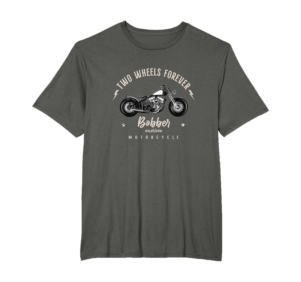 Two Wheels Always Bobber Motorcycle T-Shirt - Aesthetic Graphic Men Women - T-Shirt, Sweatshirt, Hoodie