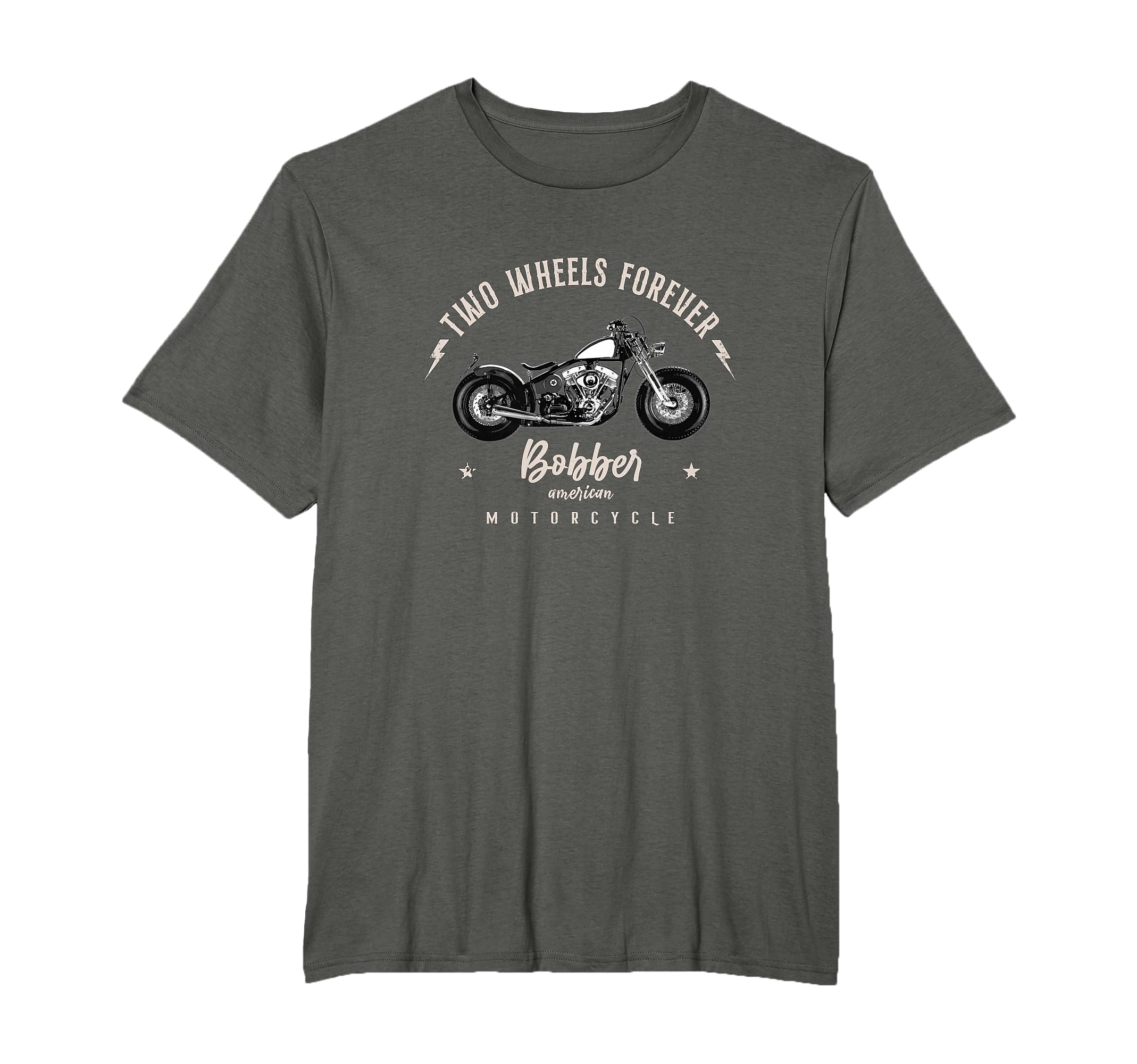 Two Wheels Always Bobber Motorcycle T-Shirt - Aesthetic Graphic Men Women - T-Shirt, Sweatshirt, Hoodie