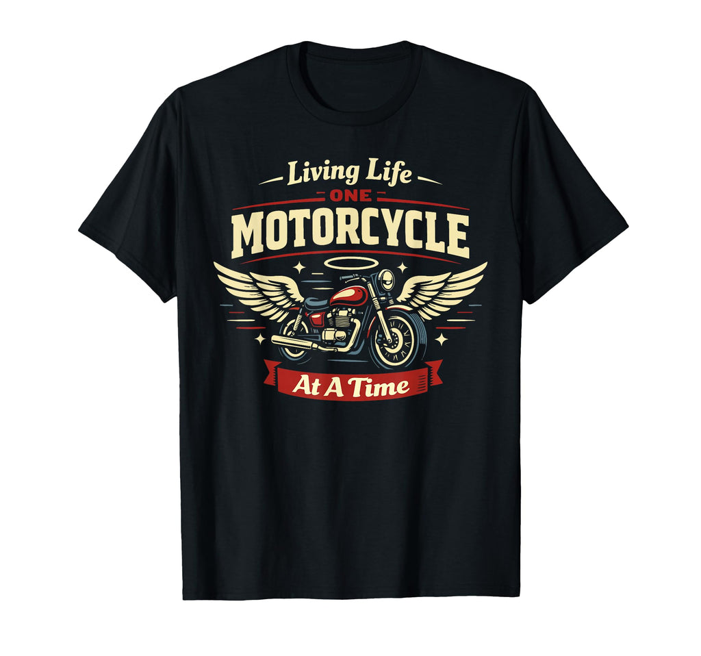 Motorcycle Biker Living Life One T-Shirt - Unique Graphic for Adults - T-Shirt, Sweatshirt, Hoodie