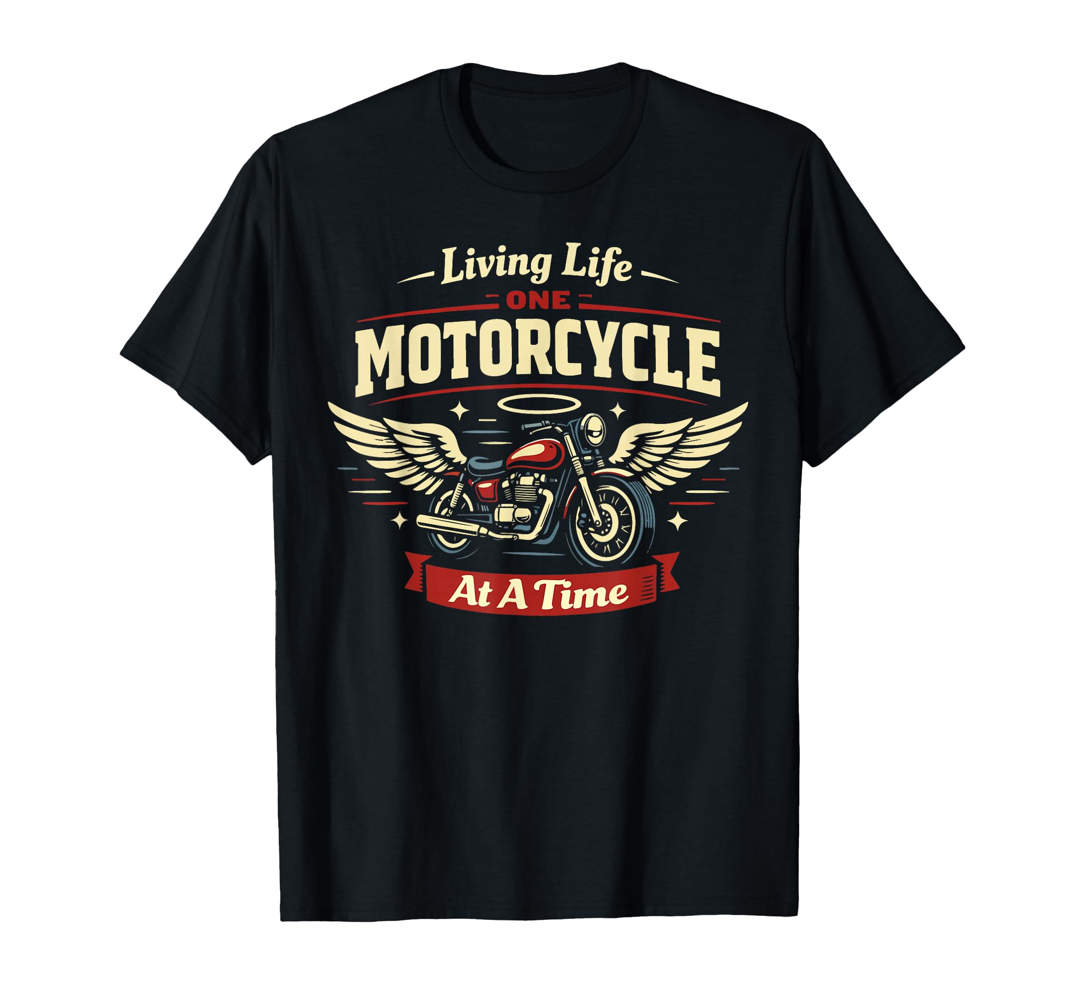 Motorcycle Biker Living Life One T-Shirt - Unique Graphic for Adults - T-Shirt, Sweatshirt, Hoodie