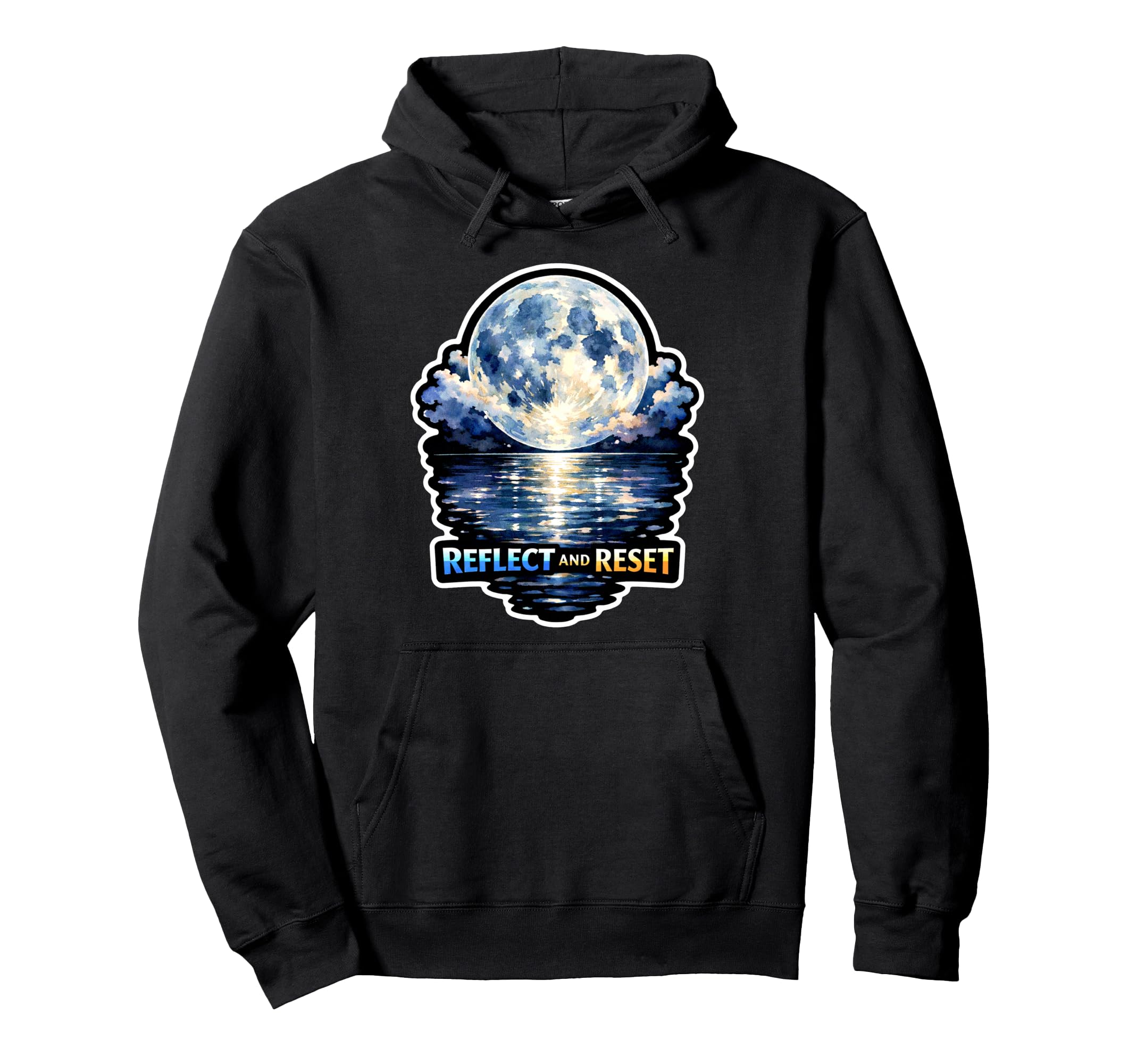 Moon Meditation Lunar Mindfulness Hoodie - Novelty Apparel Unisex - T-Shirt, Sweatshirt, Hoodie