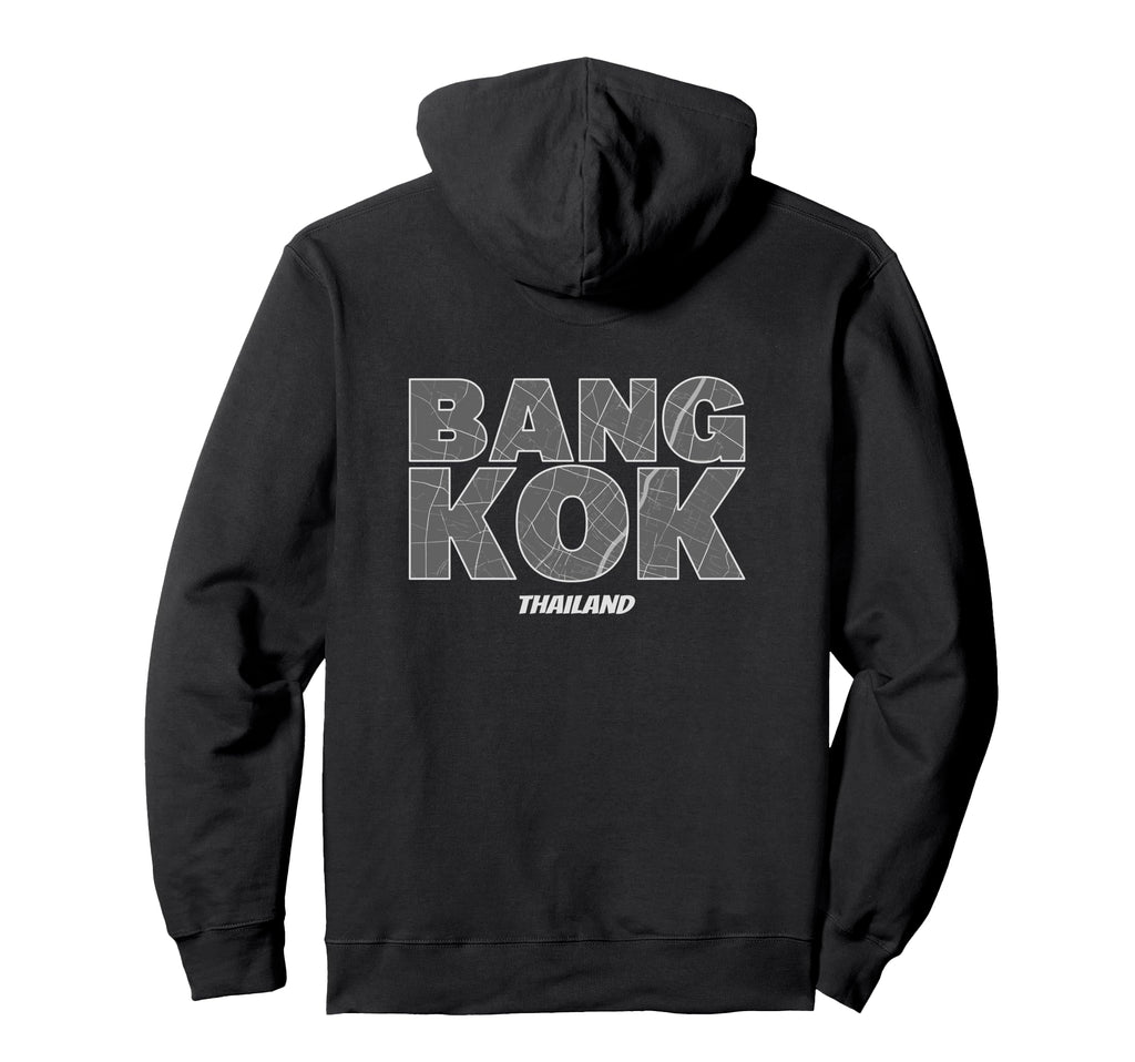 Bangkok Thailand City Map Typography Hoodie - Custom Art Print Unisex - T-Shirt, Sweatshirt, Hoodie