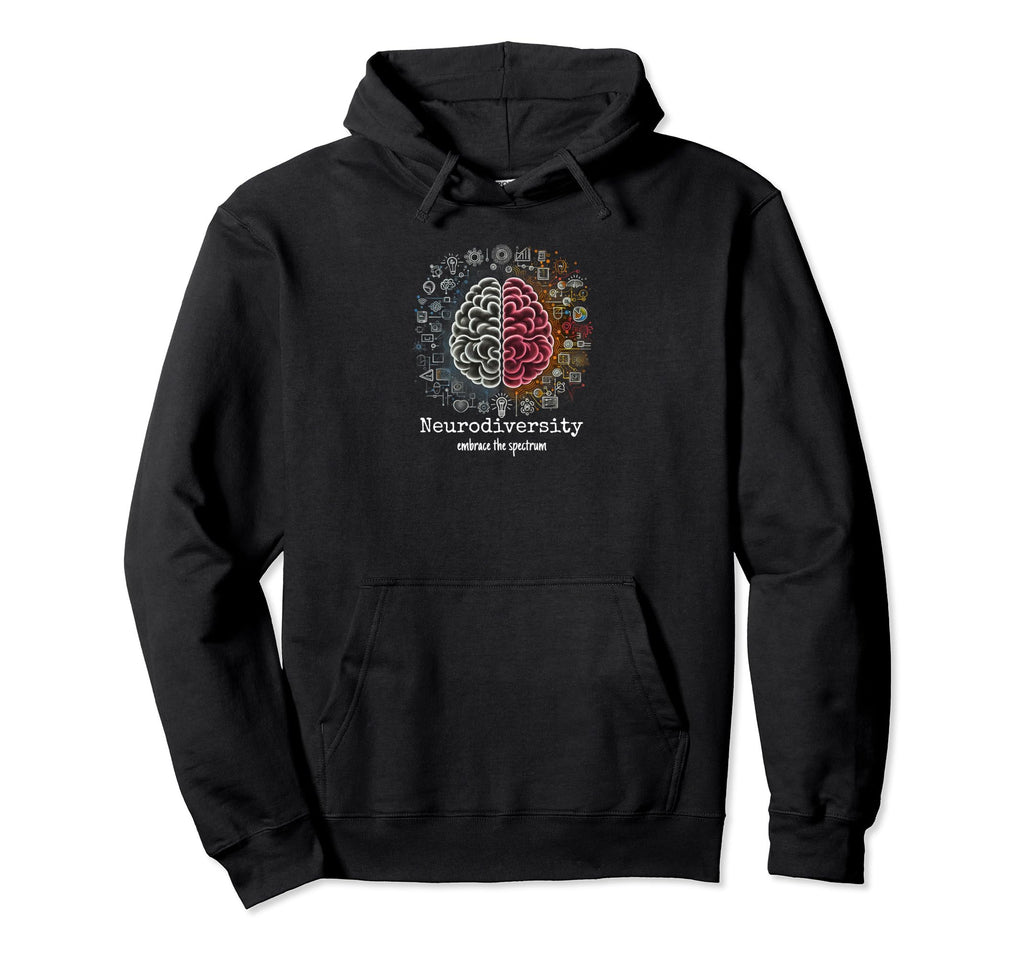 Colorful Rainbow Brain Hoodie - Casual Everyday Wear Men Women - T-Shirt, Sweatshirt, Hoodie