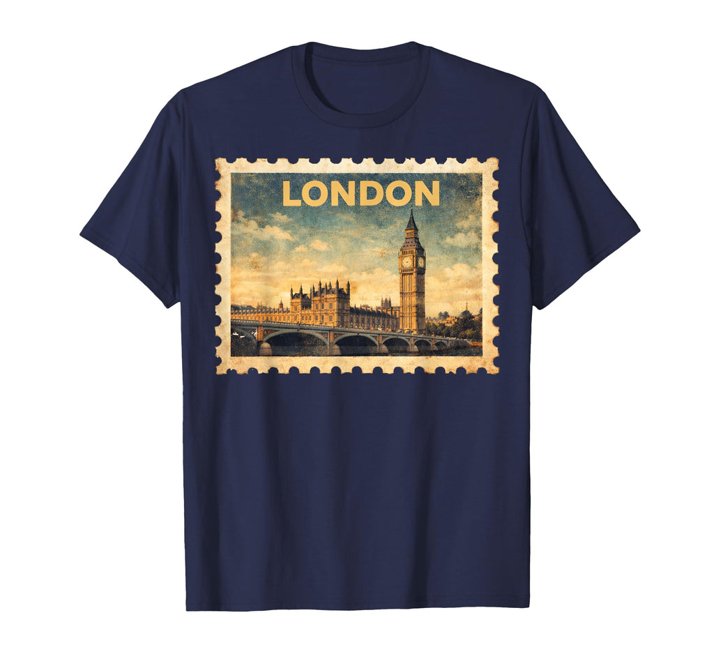 London Travel Stamp Art T-Shirt - Novelty Apparel for Adults - T-Shirt, Sweatshirt, Hoodie