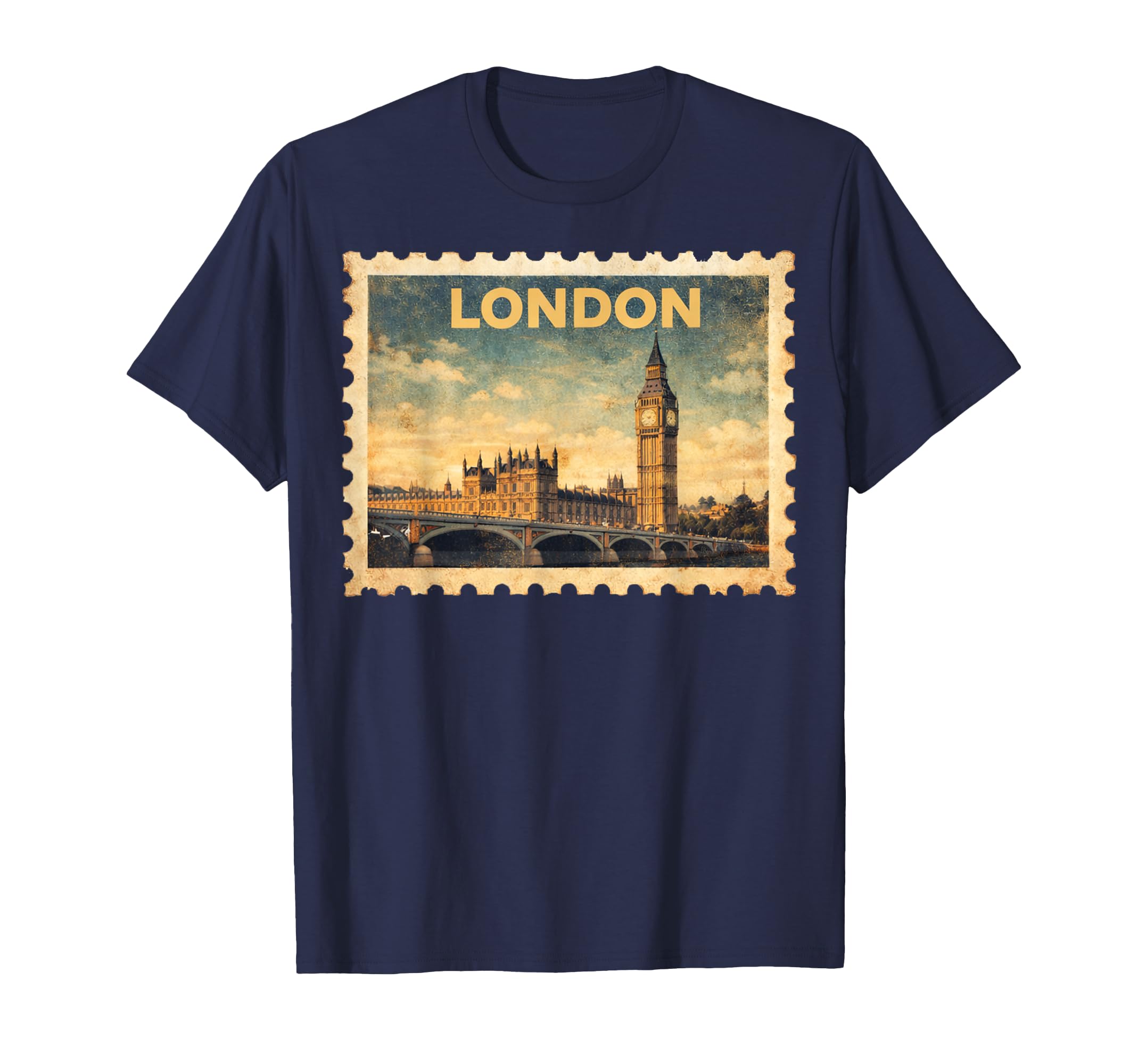 London Travel Stamp Art T-Shirt - Novelty Apparel for Adults - T-Shirt, Sweatshirt, Hoodie