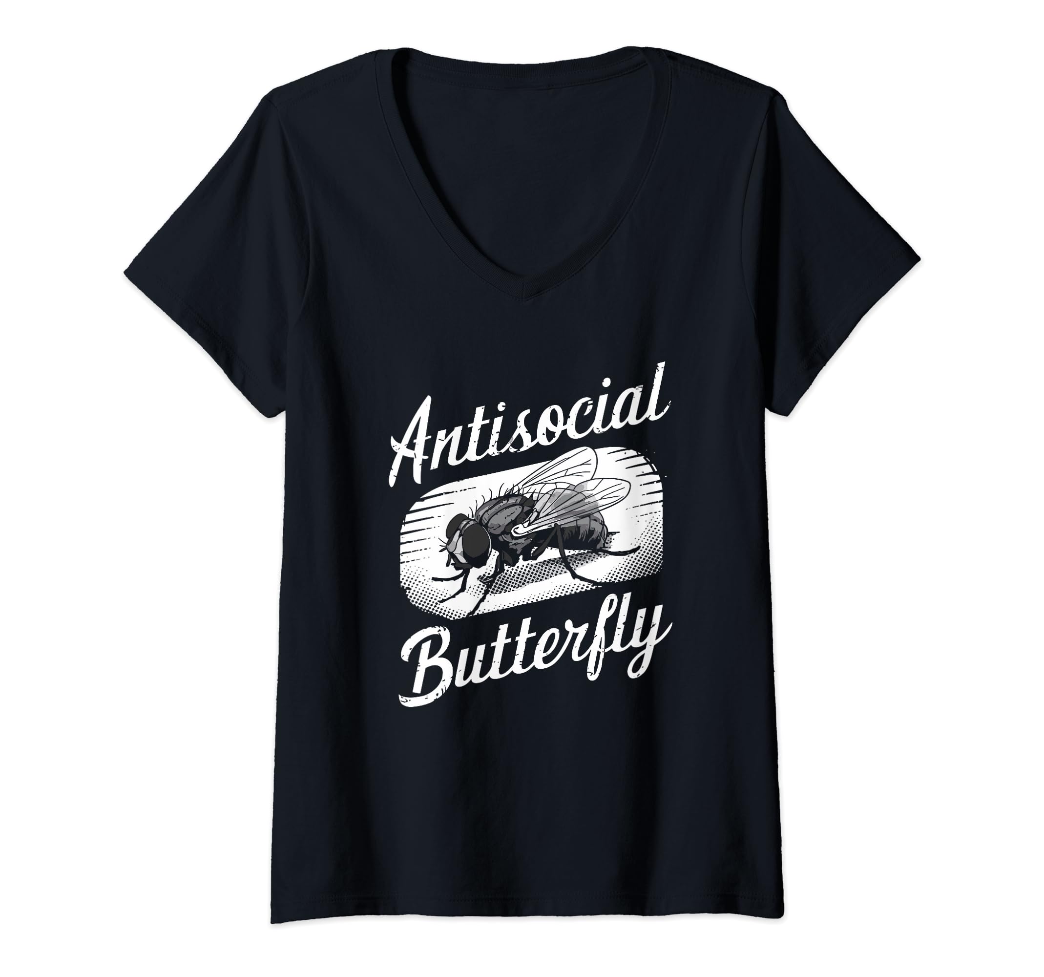 Womens Antisocial Butterfly Housefly T-Shirt - Streetwear Style for Adults - T-Shirt, Sweatshirt, Hoodie
