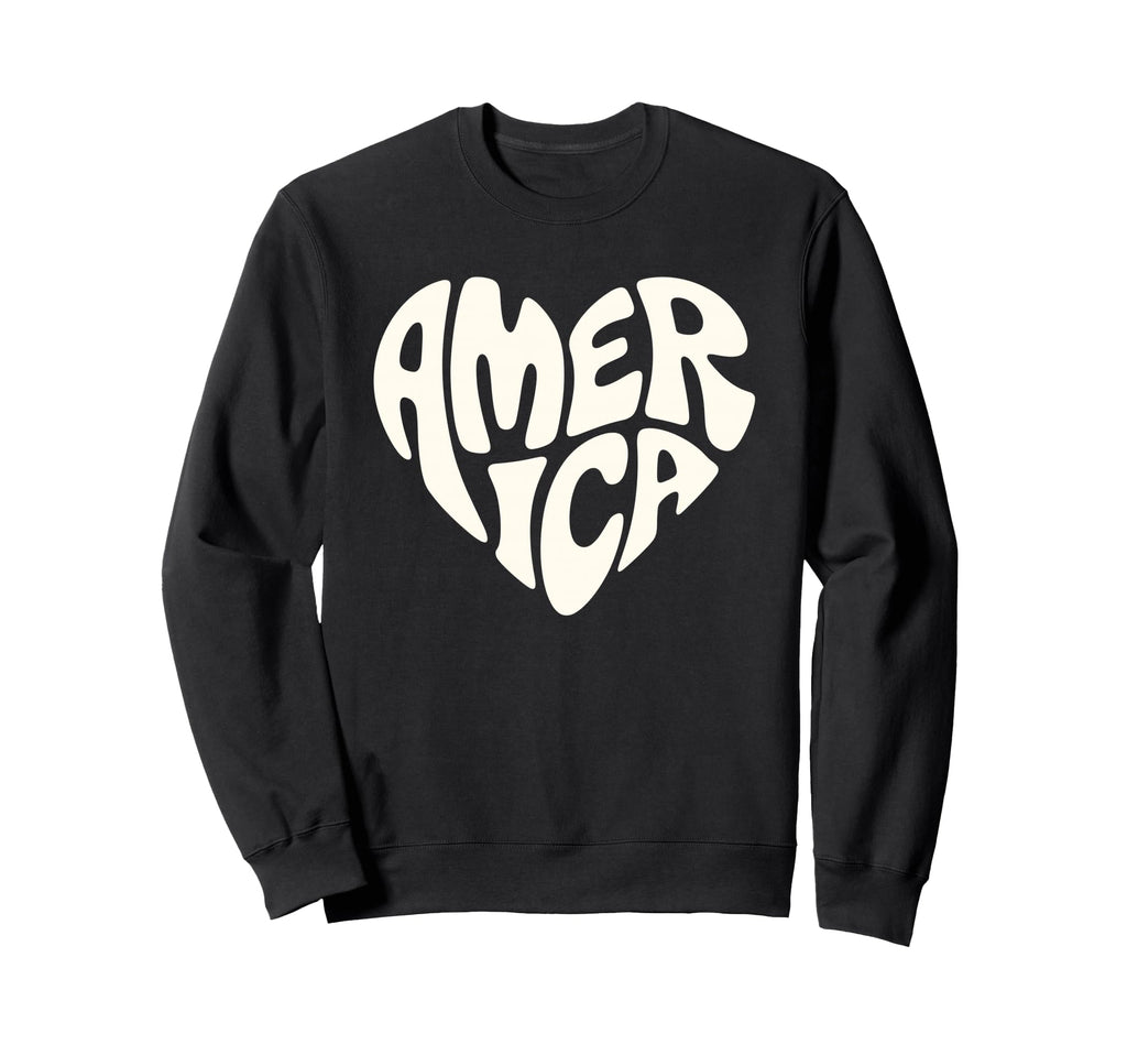 America Bubble Letters Patriotic Sweatshirt - Minimalist Print for Adults - T-Shirt, Sweatshirt, Hoodie