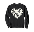 America Bubble Letters Patriotic Sweatshirt - Minimalist Print for Adults - T-Shirt, Sweatshirt, Hoodie