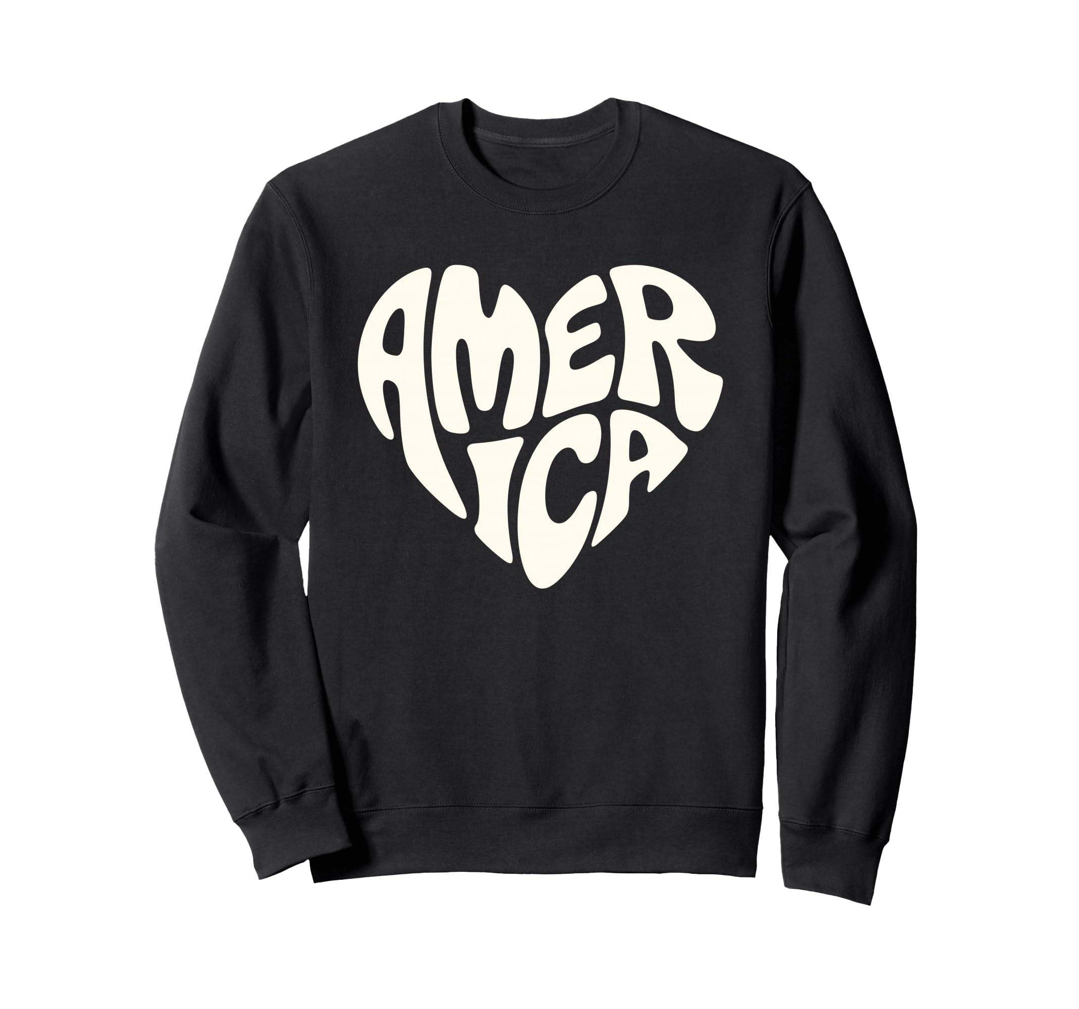 America Bubble Letters Patriotic Sweatshirt - Minimalist Print for Adults - T-Shirt, Sweatshirt, Hoodie