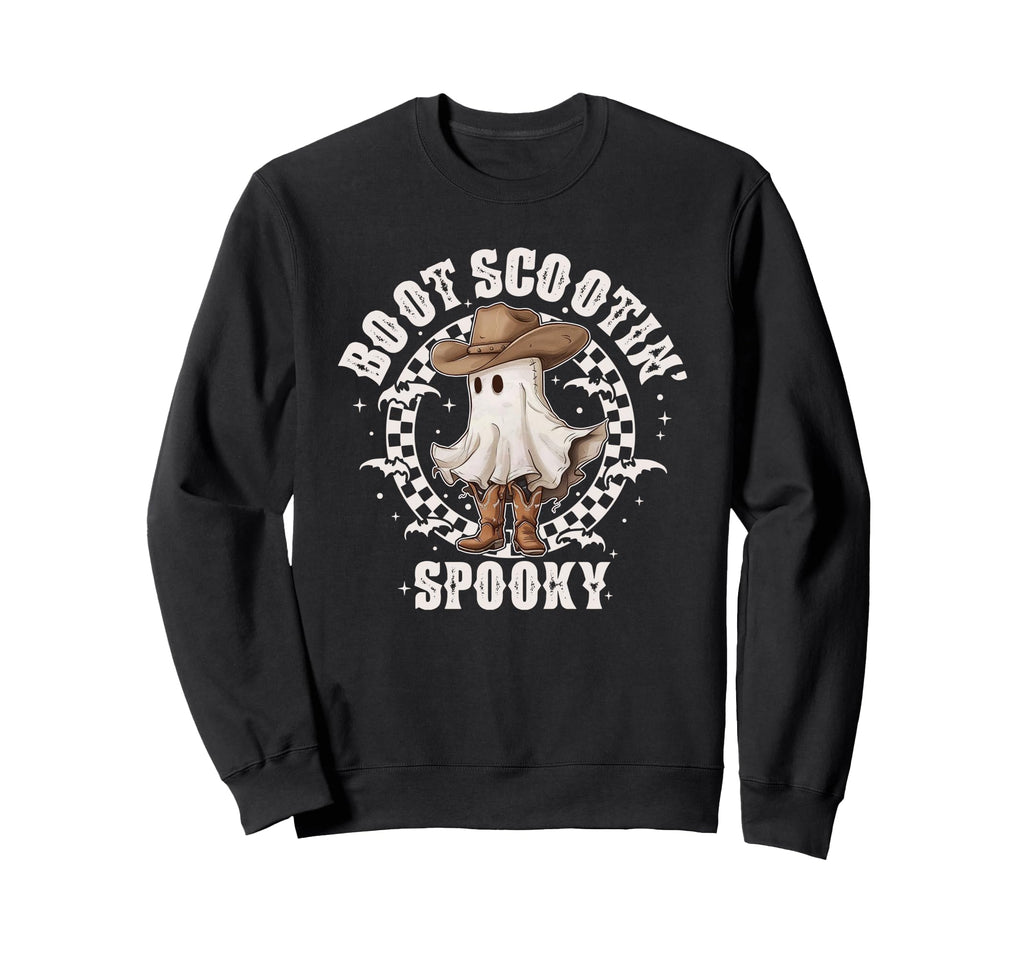 Boot Scootin Spooky Western Ghost Sweatshirt - Aesthetic Graphic Men Women - T-Shirt, Sweatshirt, Hoodie